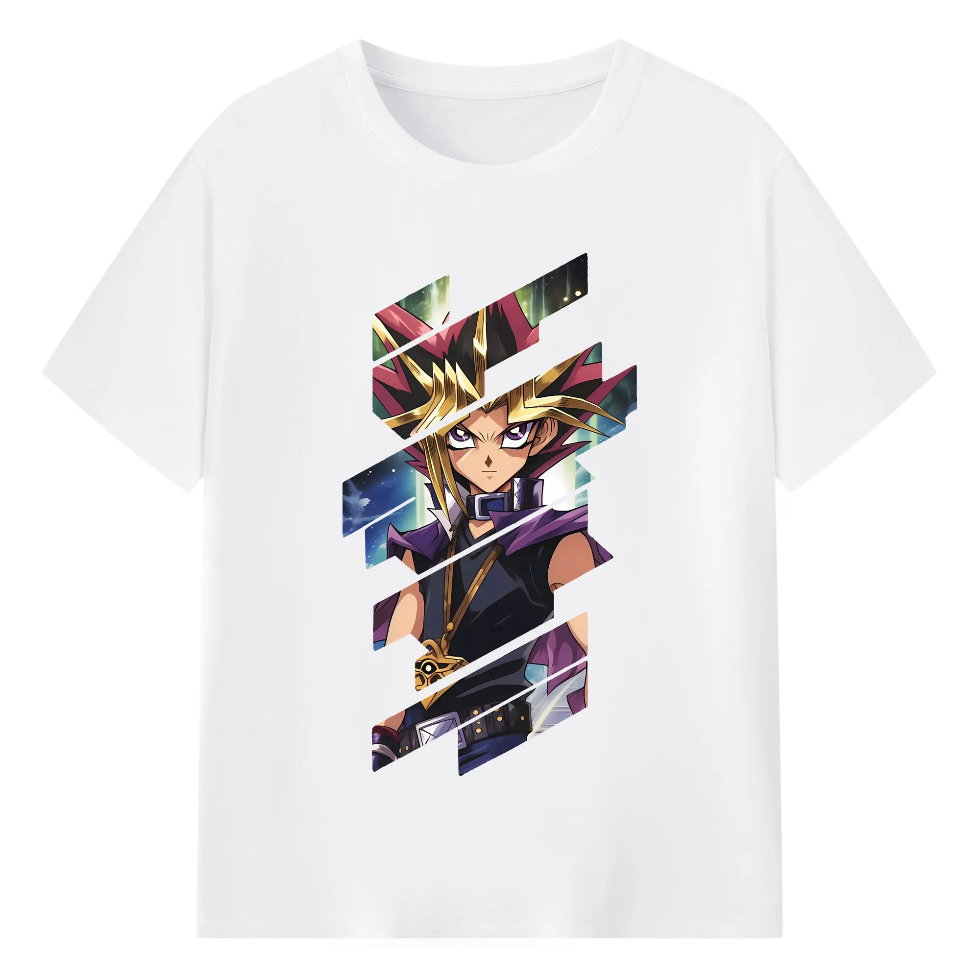 遊☆戯☆王 グッズ,武藤遊戯 - 綿100％ 半袖Tシャツ ・ フロントプリント ・ 快適 通気性 ・ 日常使い 散歩 スポーツ用