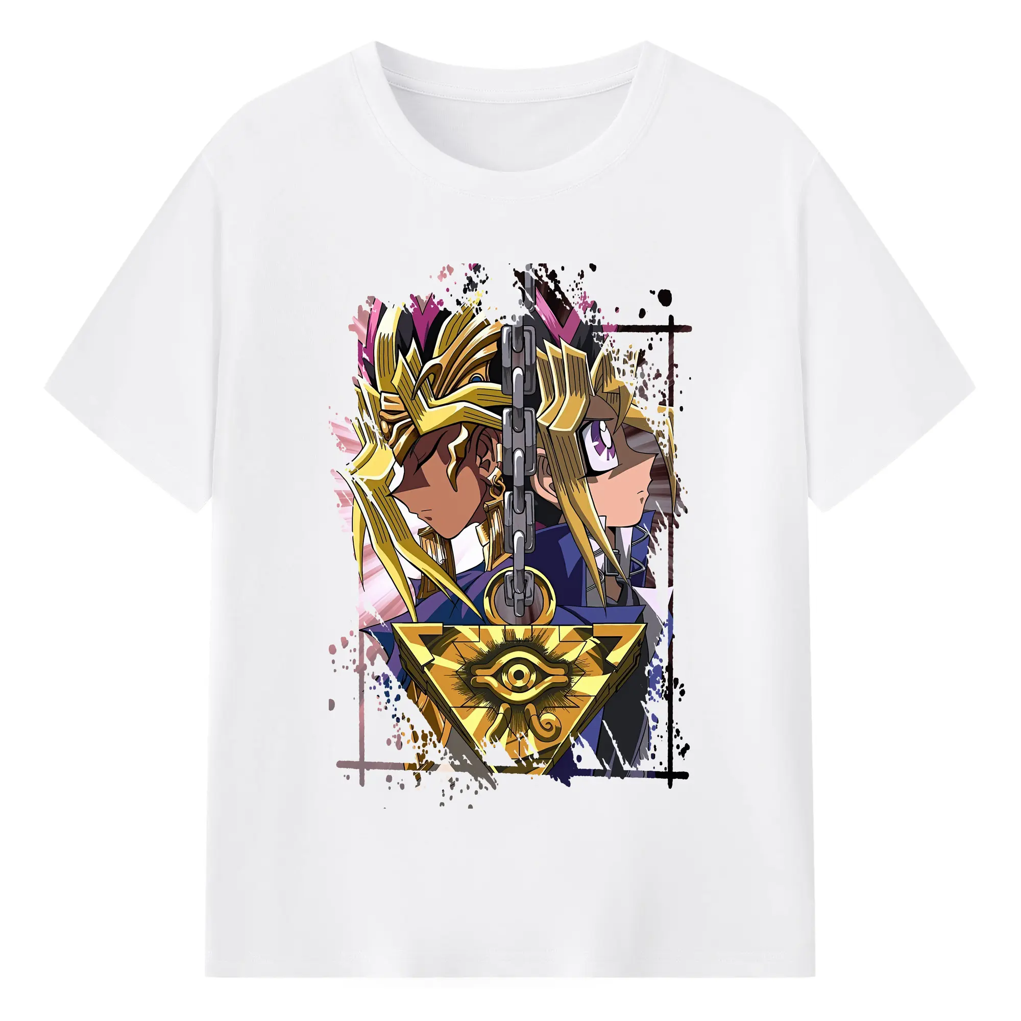 遊☆戯☆王 グッズ,武藤遊戯 - 綿100％ 半袖Tシャツ ・ フロントプリント ・ 快適 通気性 ・ 日常使い 散歩 スポーツ用