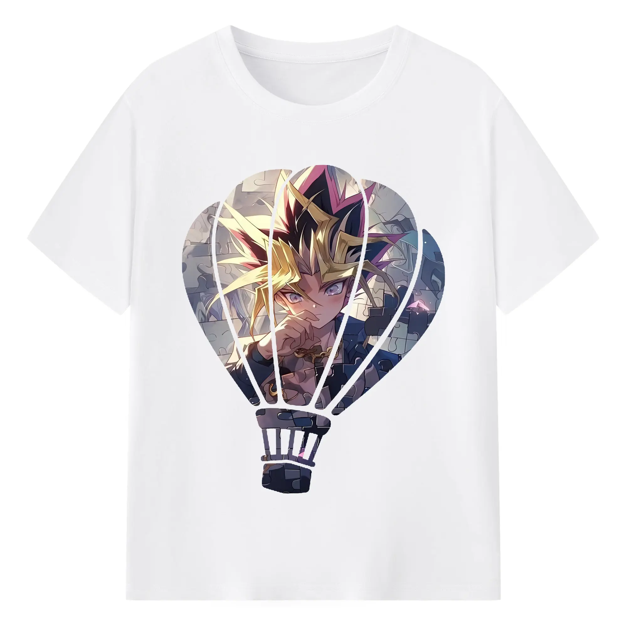 遊☆戯☆王 グッズ,武藤遊戯 - 綿100％ 半袖Tシャツ ・ フロントプリント ・ 快適 通気性 ・ 日常使い 散歩 スポーツ用