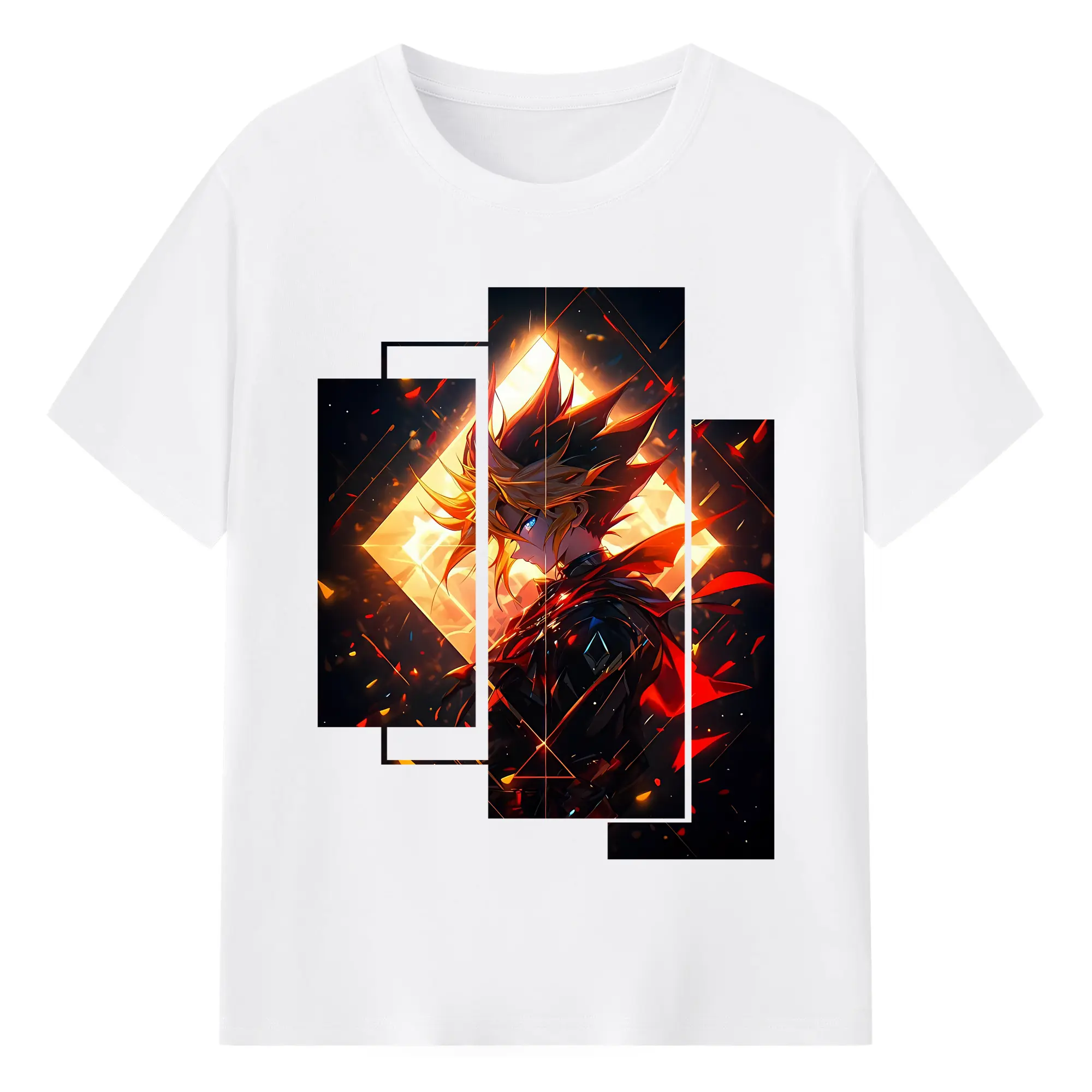 遊☆戯☆王 グッズ,武藤遊戯 - 綿100％ 半袖Tシャツ ・ フロントプリント ・ 快適 通気性 ・ 日常使い 散歩 スポーツ用