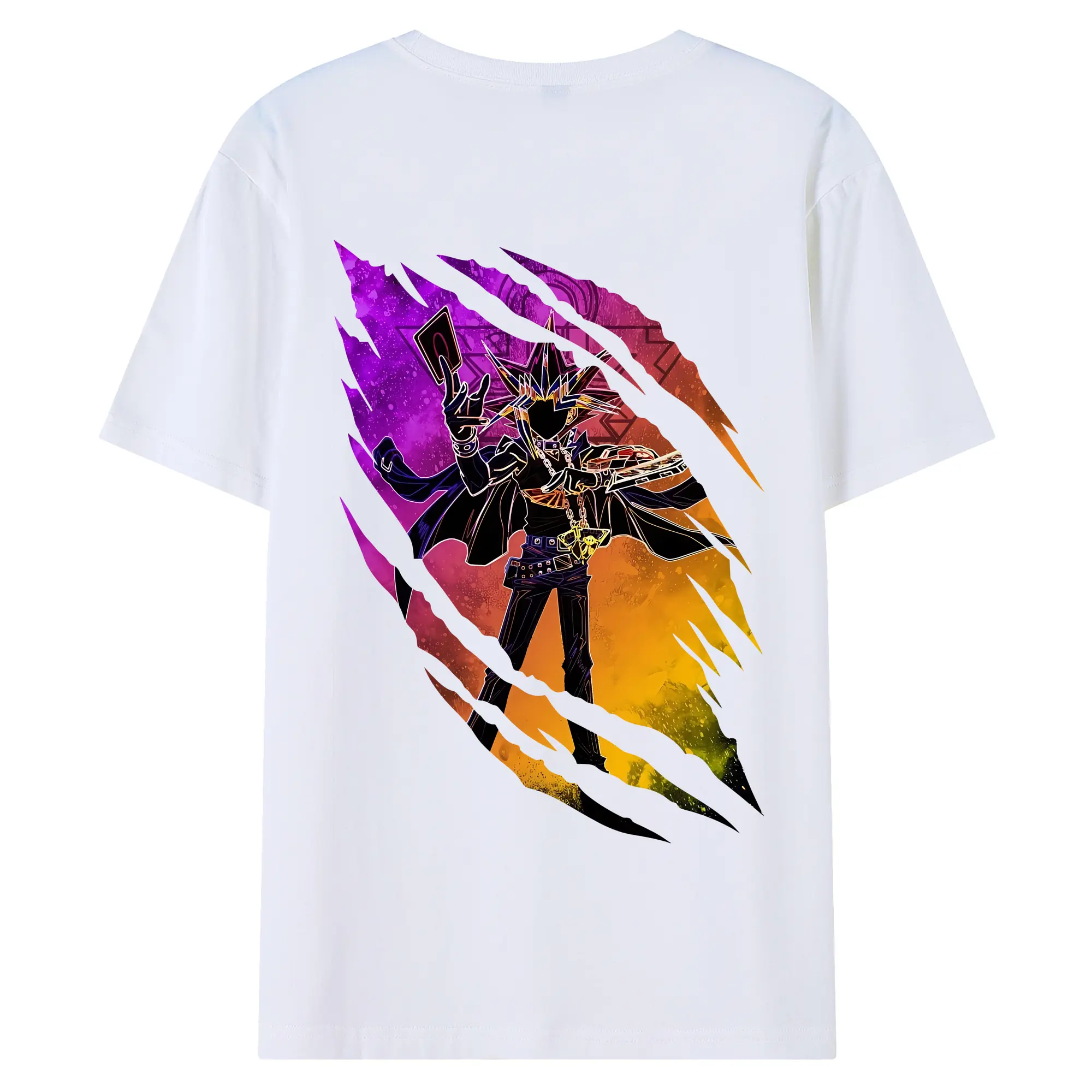 遊☆戯☆王 グッズ,武藤遊戯 - 綿100％ 半袖Tシャツ ・ バックプリント ・ 快適 通気性 ・ 日常使い 散歩 スポーツ用
