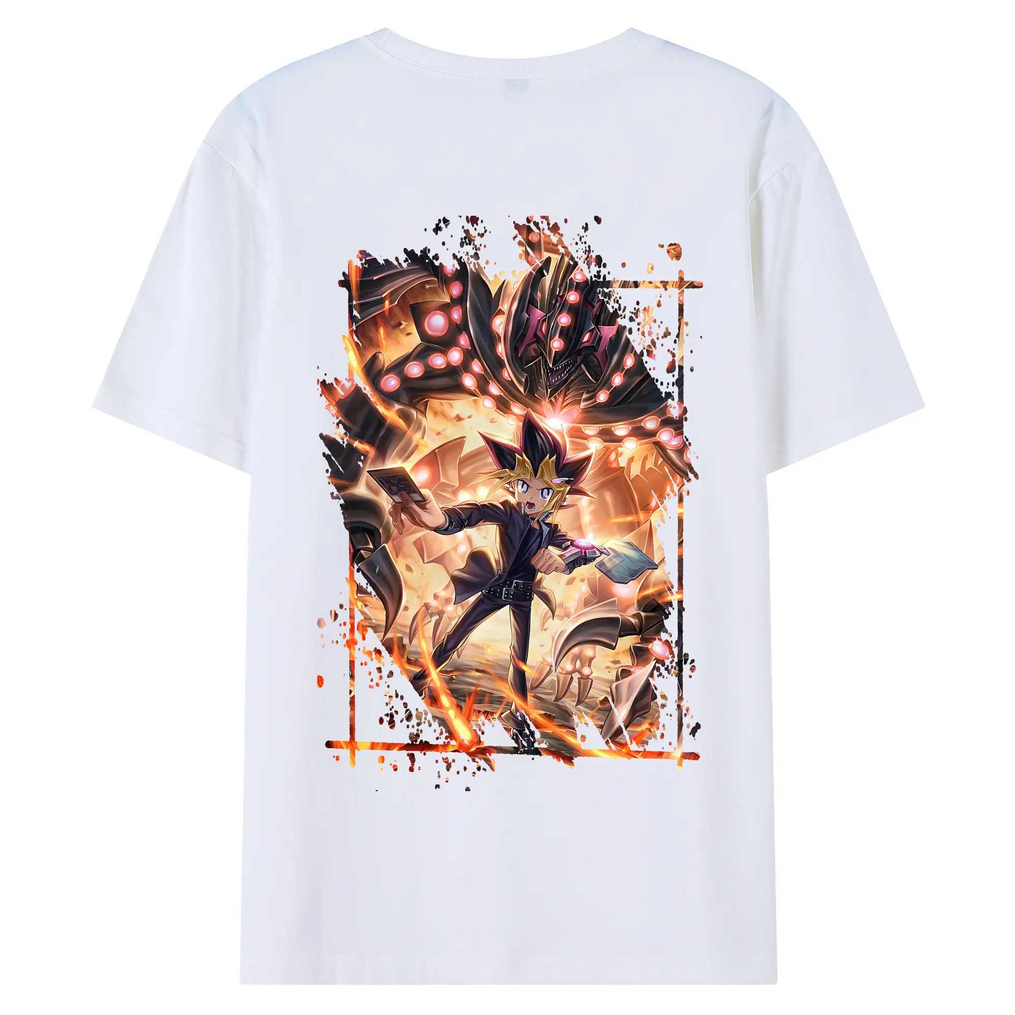 遊☆戯☆王 グッズ,武藤遊戯 - 綿100％ 半袖Tシャツ ・ バックプリント ・ 快適 通気性 ・ 日常使い 散歩 スポーツ用