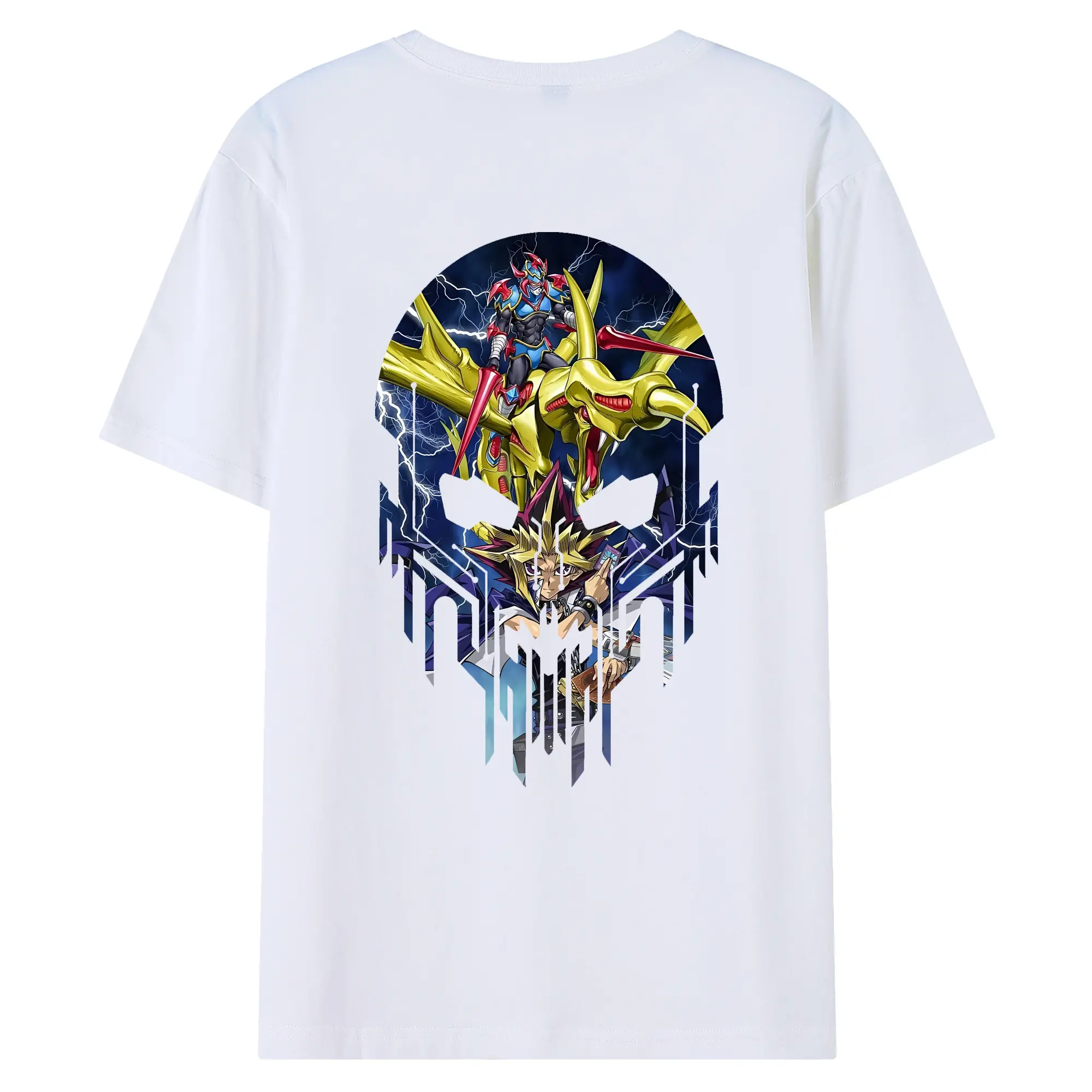 遊☆戯☆王 グッズ,武藤遊戯 - 綿100％ 半袖Tシャツ ・ バックプリント ・ 快適 通気性 ・ 日常使い 散歩 スポーツ用