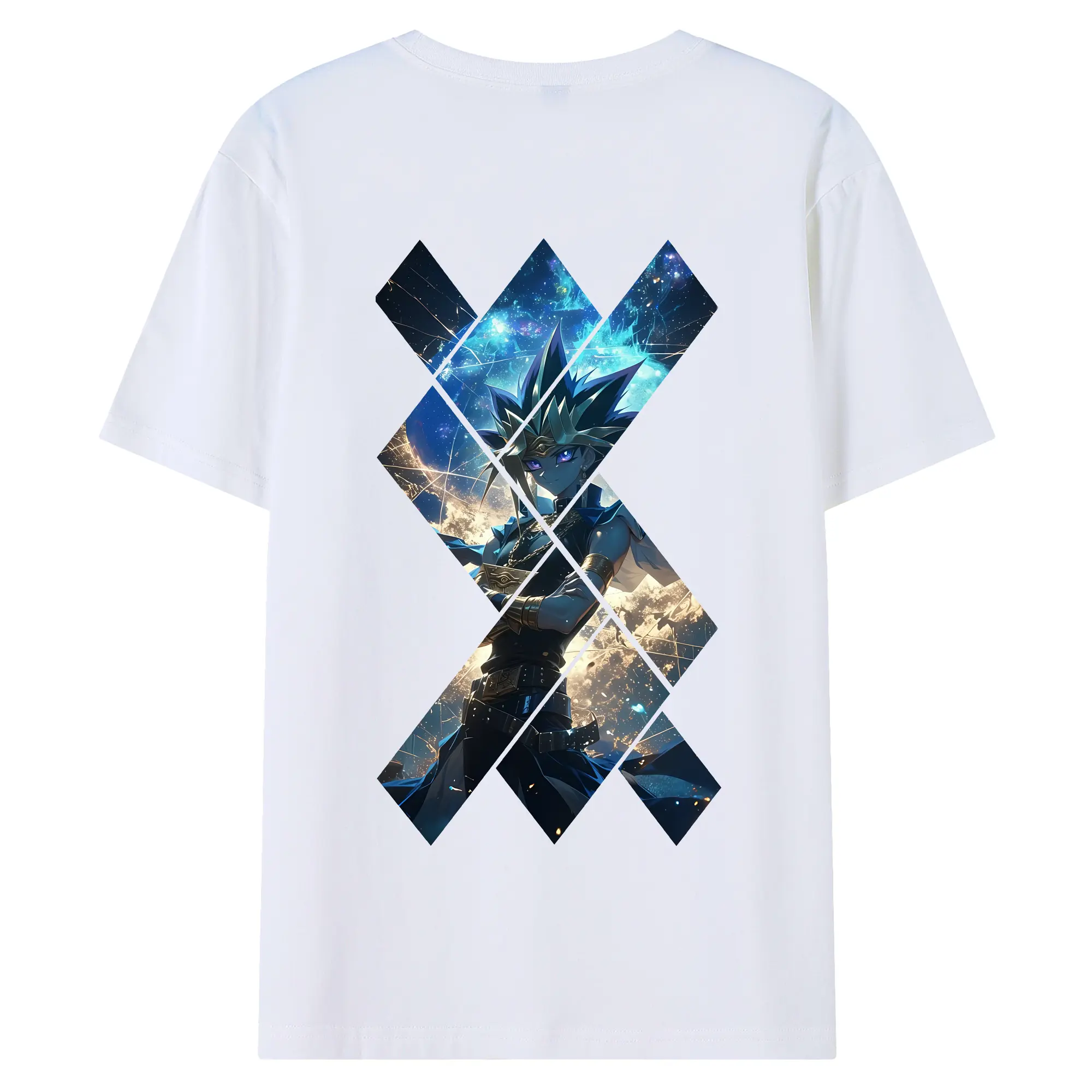 遊☆戯☆王 グッズ,武藤遊戯 - 綿100％ 半袖Tシャツ ・ バックプリント ・ 快適 通気性 ・ 日常使い 散歩 スポーツ用