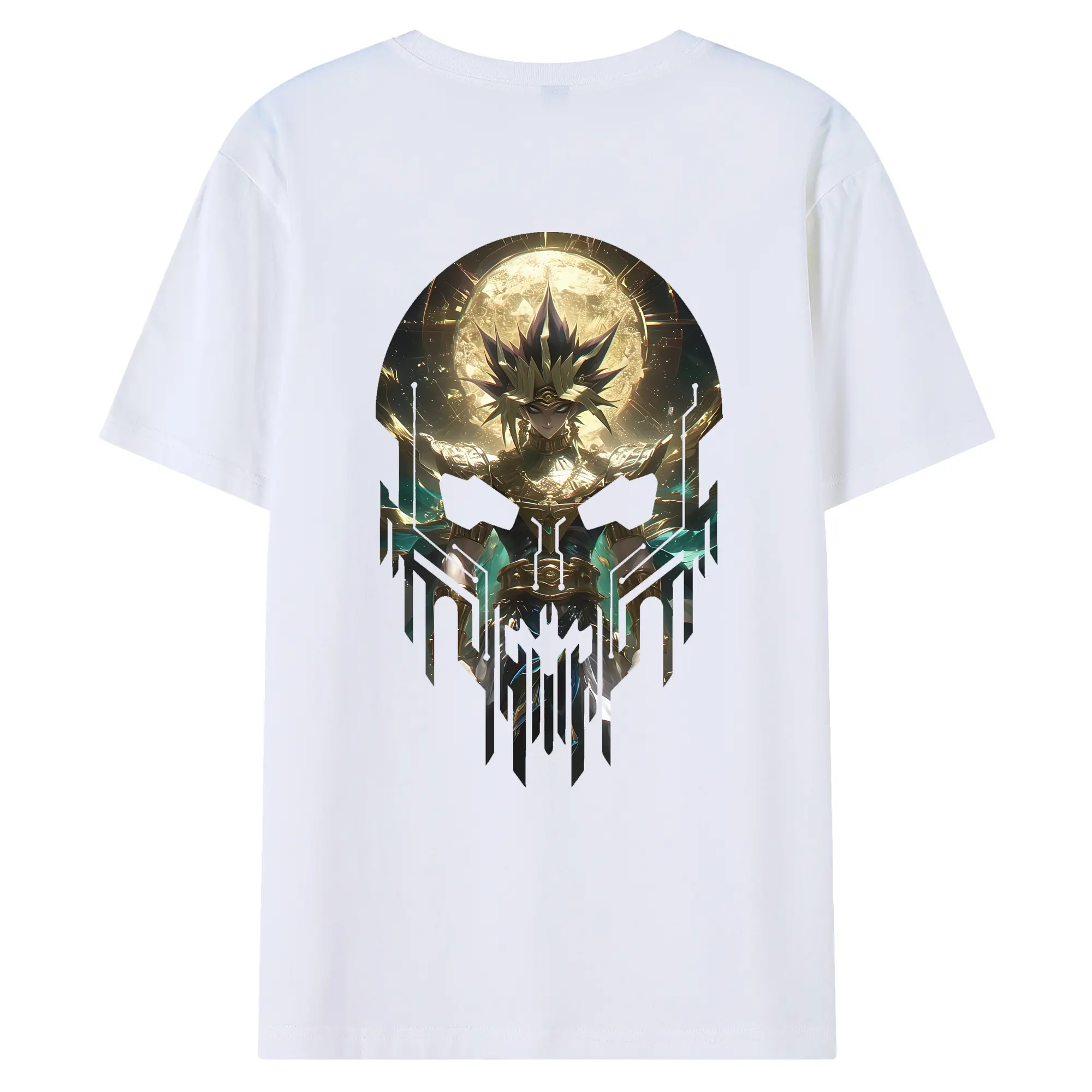 遊☆戯☆王 グッズ,武藤遊戯 - 綿100％ 半袖Tシャツ ・ バックプリント ・ 快適 通気性 ・ 日常使い 散歩 スポーツ用