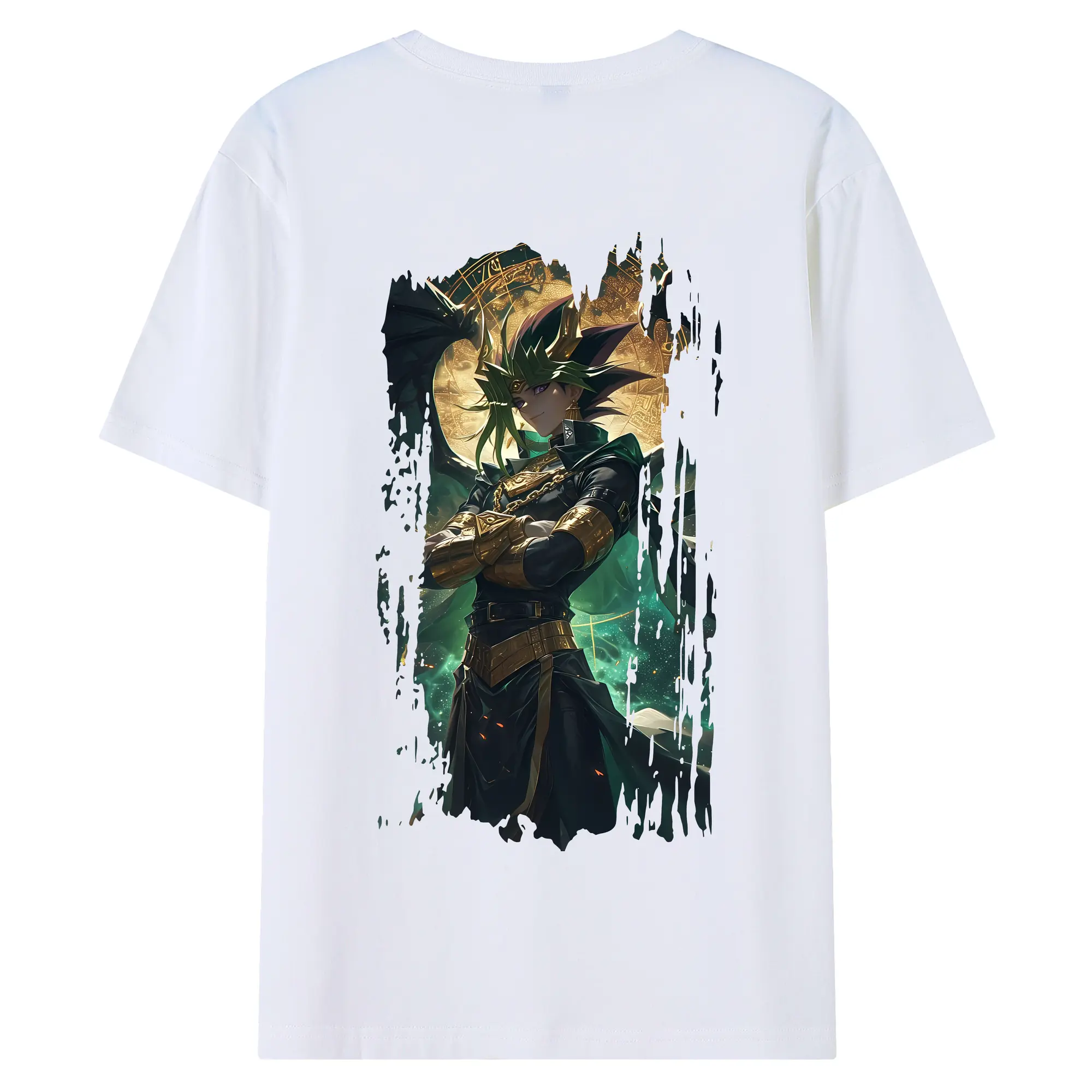 遊☆戯☆王 グッズ,武藤遊戯 - 綿100％ 半袖Tシャツ ・ バックプリント ・ 快適 通気性 ・ 日常使い 散歩 スポーツ用