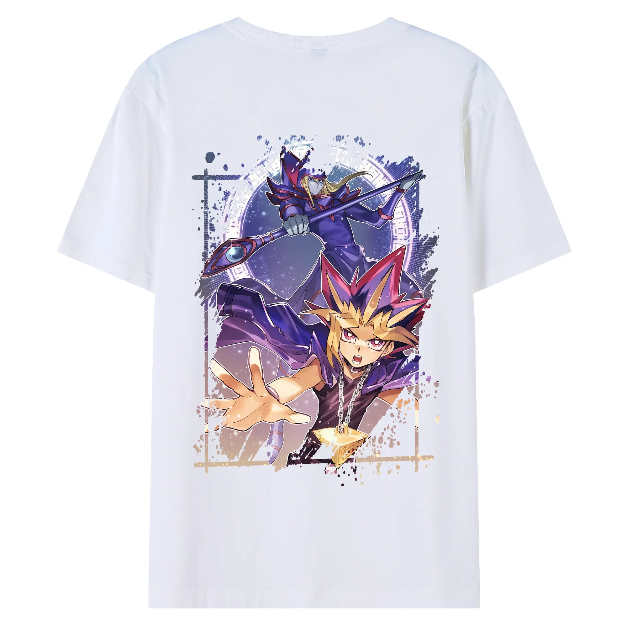 遊☆戯☆王 グッズ,武藤遊戯 - 綿100％ 半袖Tシャツ ・ バックプリント ・ 快適 通気性 ・ 日常使い 散歩 スポーツ用