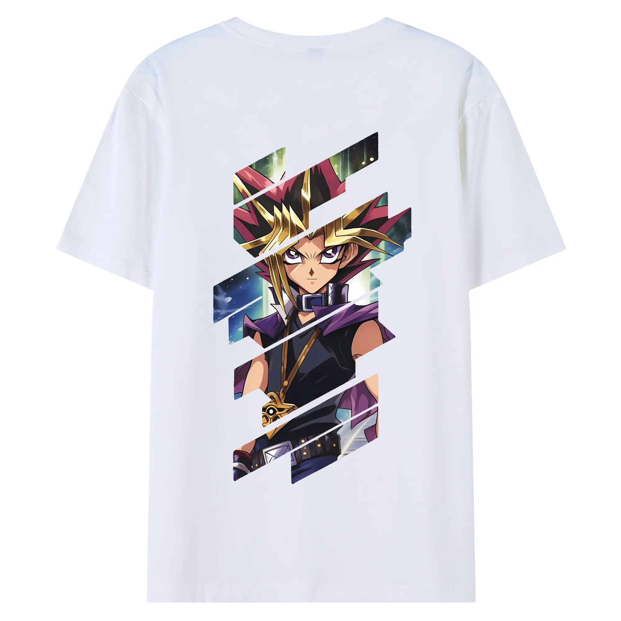 遊☆戯☆王 グッズ,武藤遊戯 - 綿100％ 半袖Tシャツ ・ バックプリント ・ 快適 通気性 ・ 日常使い 散歩 スポーツ用