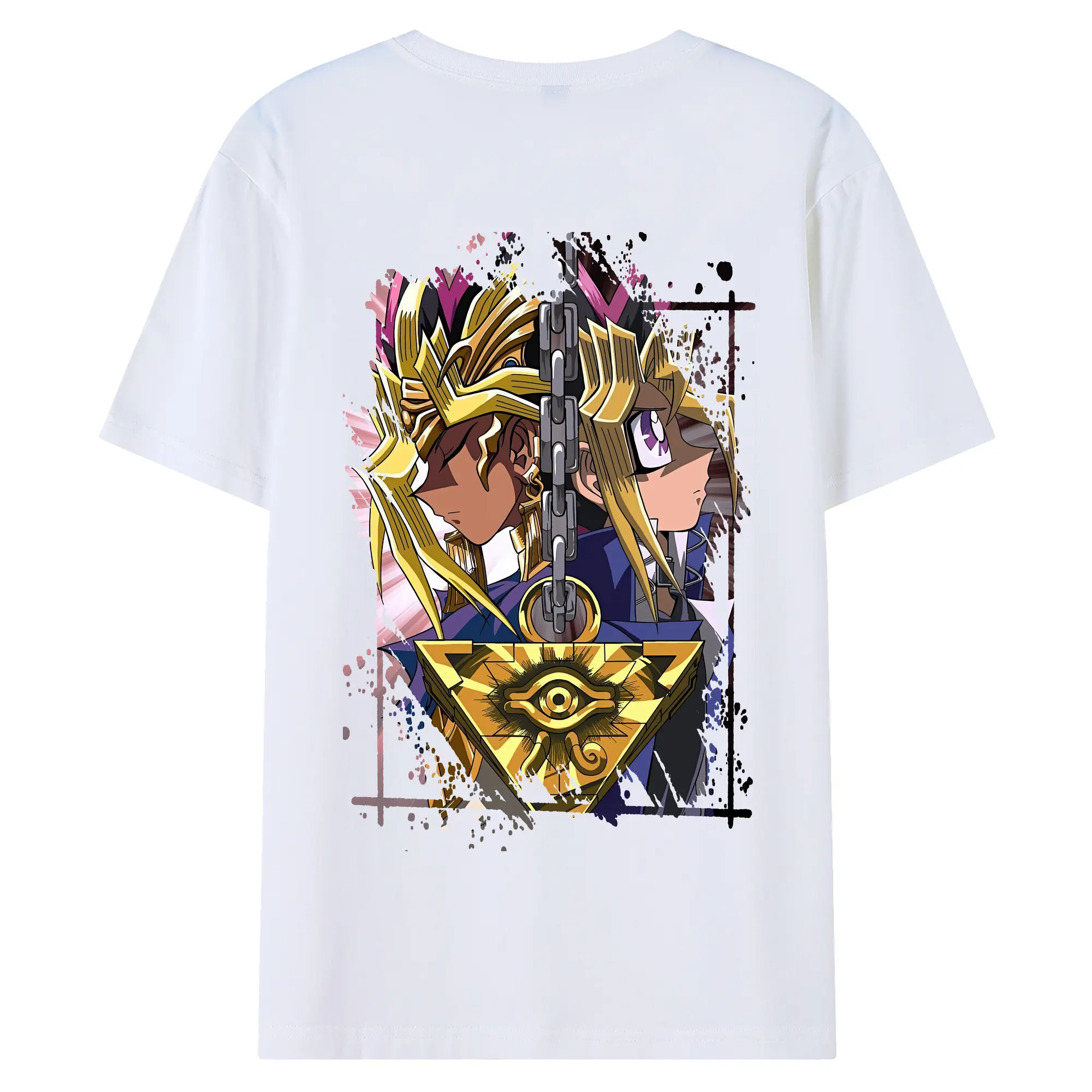 遊☆戯☆王 グッズ,武藤遊戯 - 綿100％ 半袖Tシャツ ・ バックプリント ・ 快適 通気性 ・ 日常使い 散歩 スポーツ用