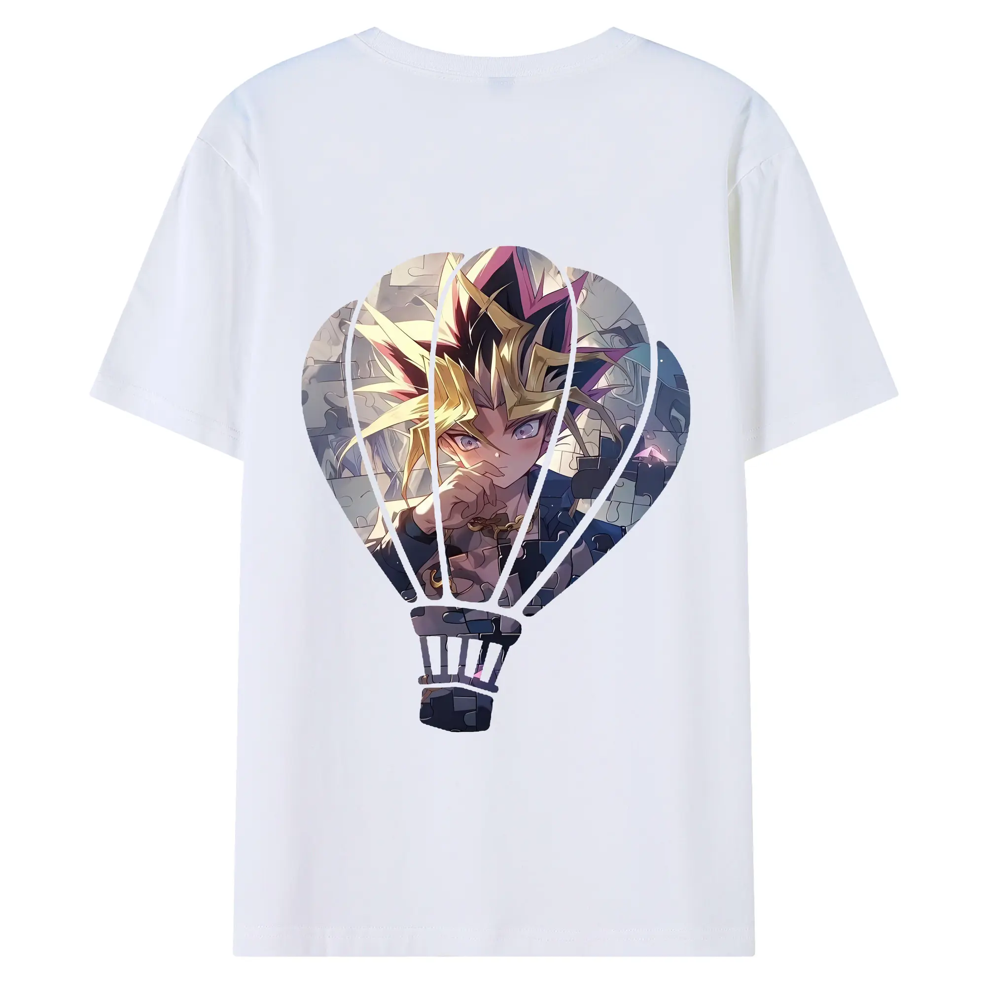 遊☆戯☆王 グッズ,武藤遊戯 - 綿100％ 半袖Tシャツ ・ バックプリント ・ 快適 通気性 ・ 日常使い 散歩 スポーツ用