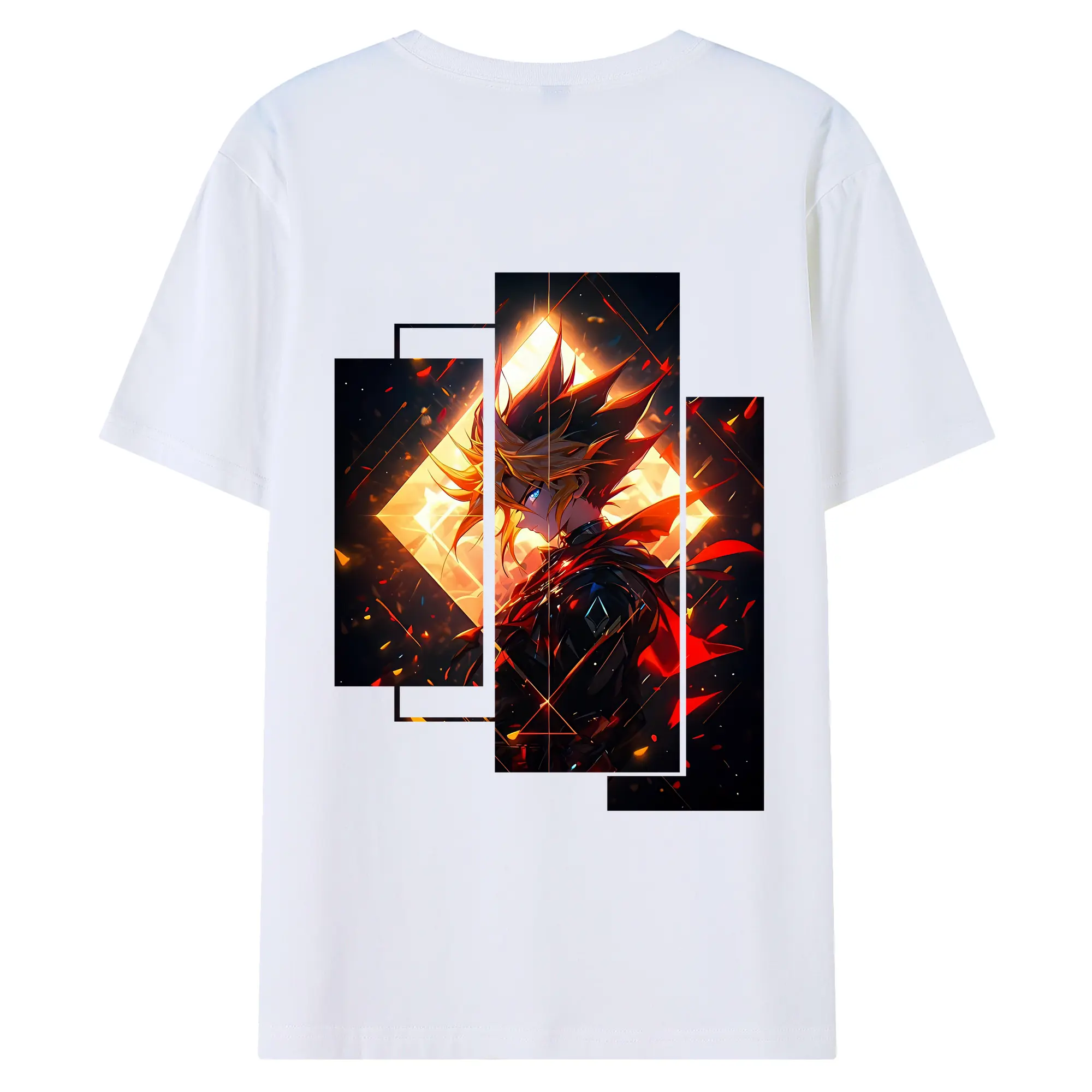 遊☆戯☆王 グッズ,武藤遊戯 - 綿100％ 半袖Tシャツ ・ バックプリント ・ 快適 通気性 ・ 日常使い 散歩 スポーツ用