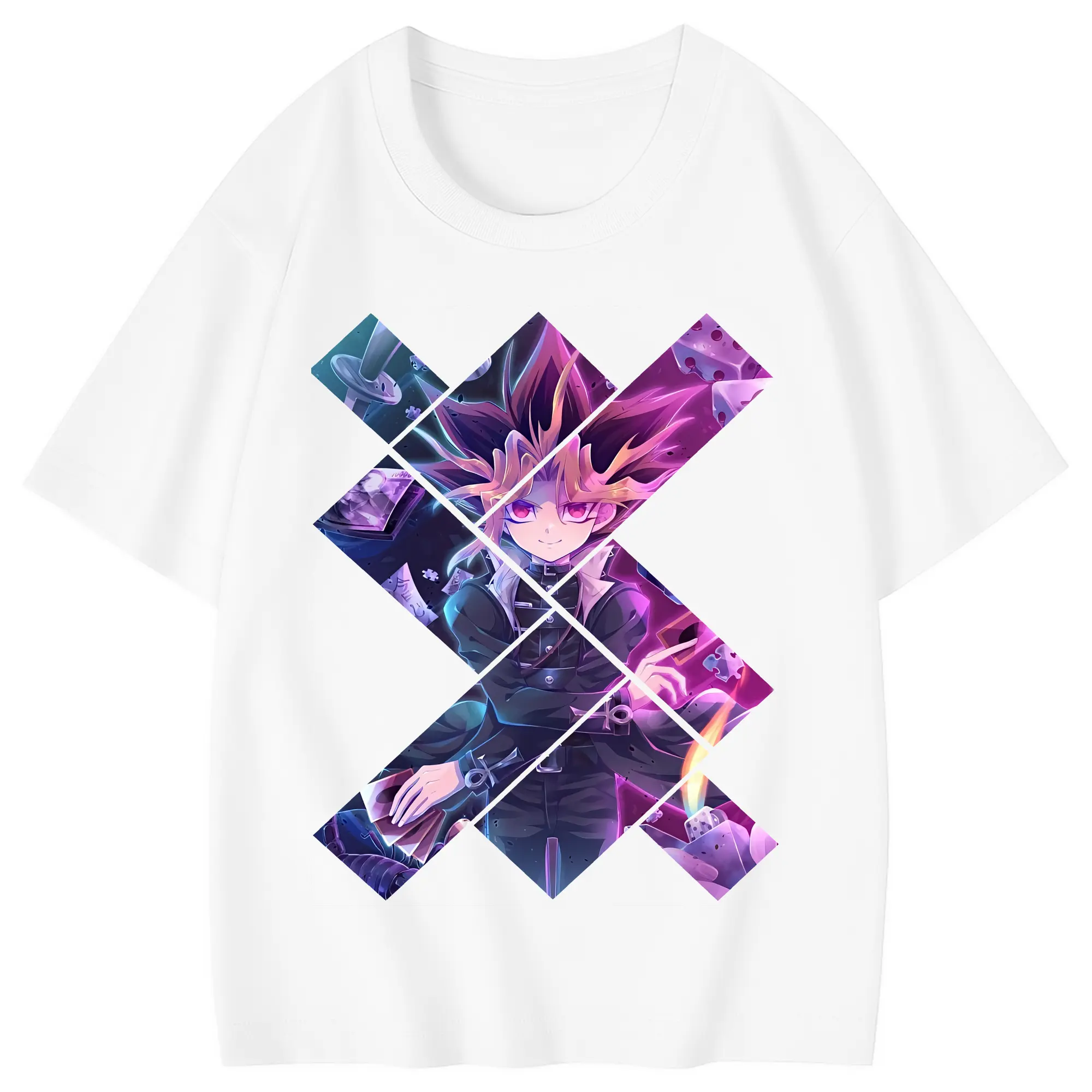 遊☆戯☆王 グッズ,武藤遊戯 - 綿100％ キッズTシャツ ・ フロントプリント ・ 快適 通気性 ・ スポーツ カジュアル 散歩用