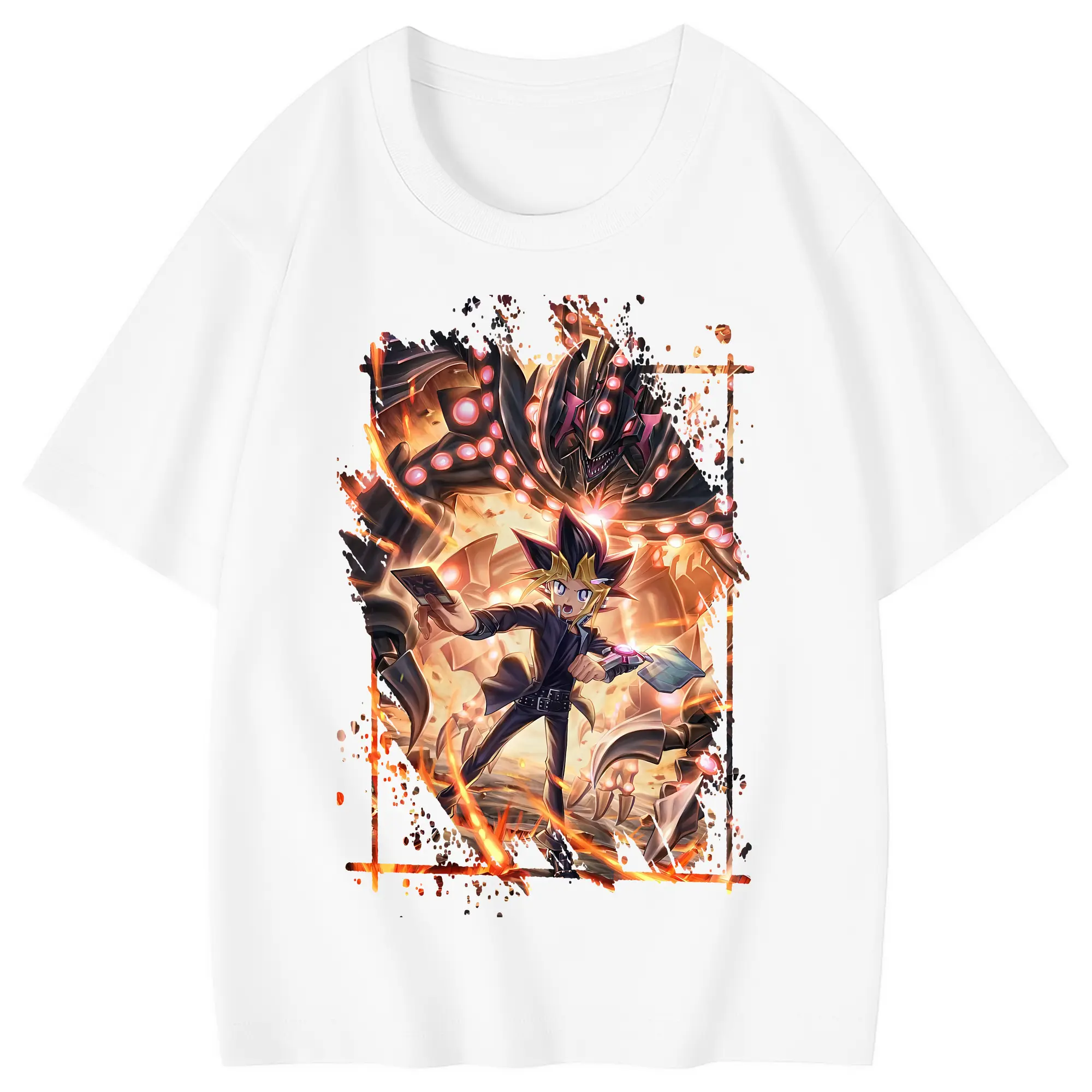 遊☆戯☆王 グッズ,武藤遊戯 - 綿100％ キッズTシャツ ・ フロントプリント ・ 快適 通気性 ・ スポーツ カジュアル 散歩用