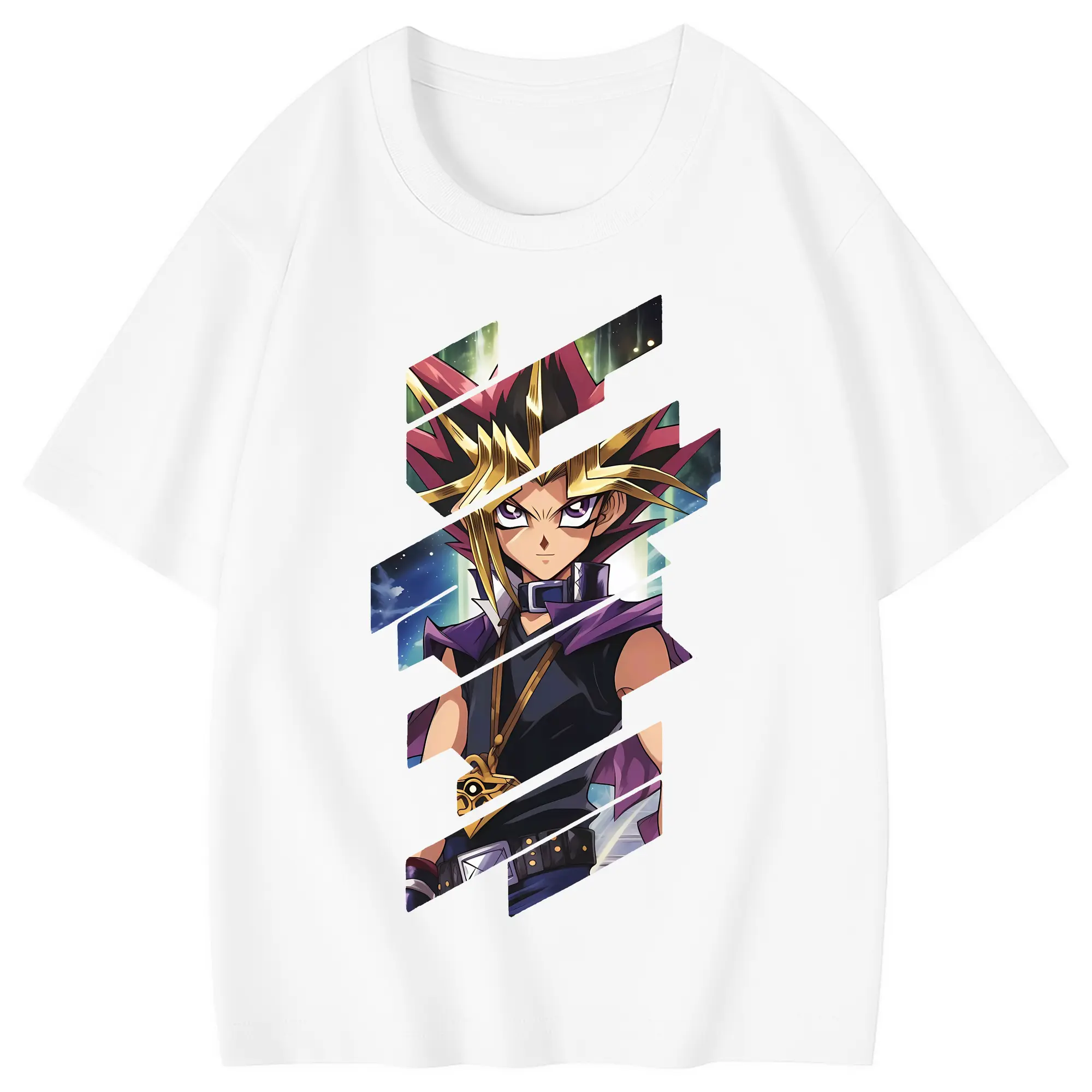 遊☆戯☆王 グッズ,武藤遊戯 - 綿100％ キッズTシャツ ・ フロントプリント ・ 快適 通気性 ・ スポーツ カジュアル 散歩用