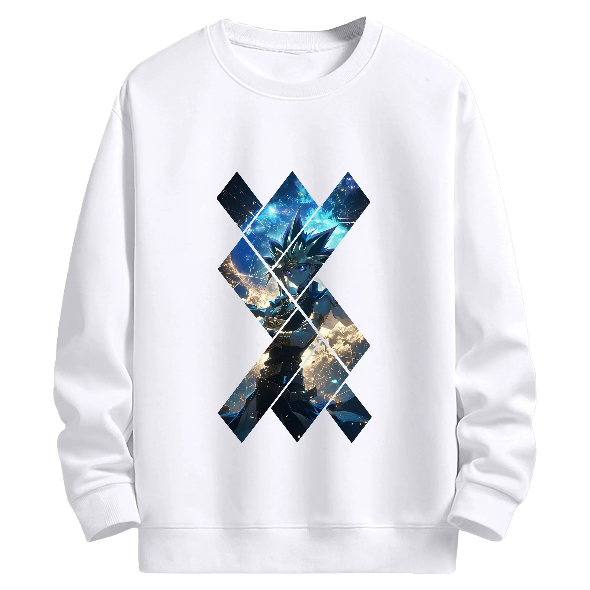 遊☆戯☆王 グッズ,武藤遊戯 - 高品質 クルーネック スウェット ・ コットン59％ ポリエステル41％ ・ ユニセックス 長袖 トレーナー ・ カジュアル デイリー スポーツ 散歩用