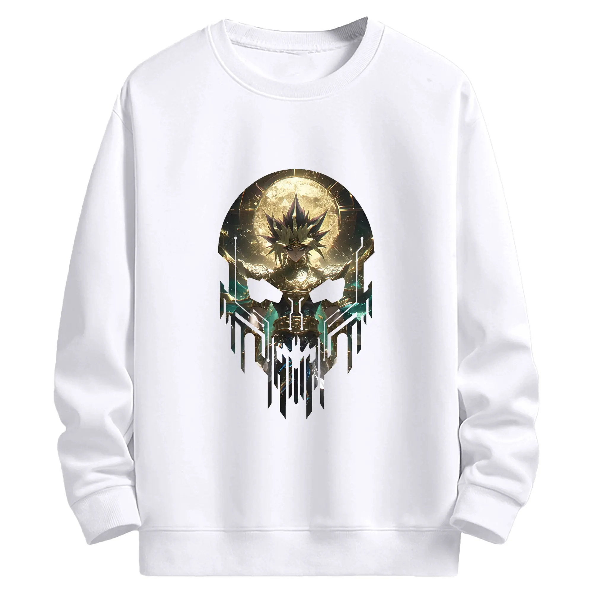 遊☆戯☆王 グッズ,武藤遊戯 - 高品質 クルーネック スウェット ・ コットン59％ ポリエステル41％ ・ ユニセックス 長袖 トレーナー ・ カジュアル デイリー スポーツ 散歩用