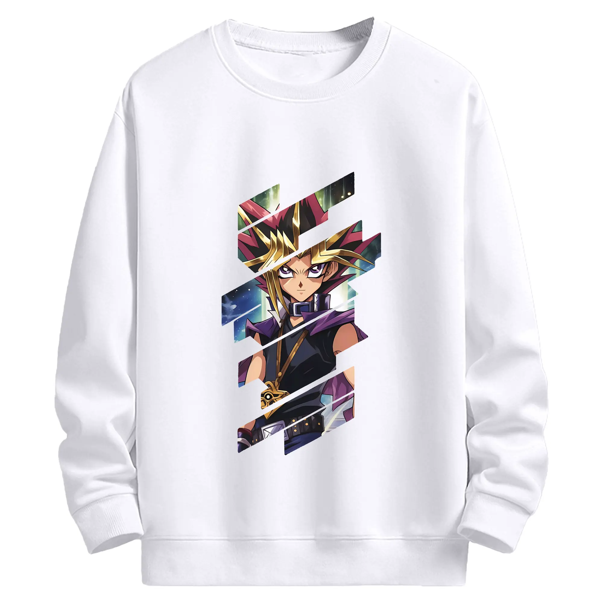 遊☆戯☆王 グッズ,武藤遊戯 - 高品質 クルーネック スウェット ・ コットン59％ ポリエステル41％ ・ ユニセックス 長袖 トレーナー ・ カジュアル デイリー スポーツ 散歩用