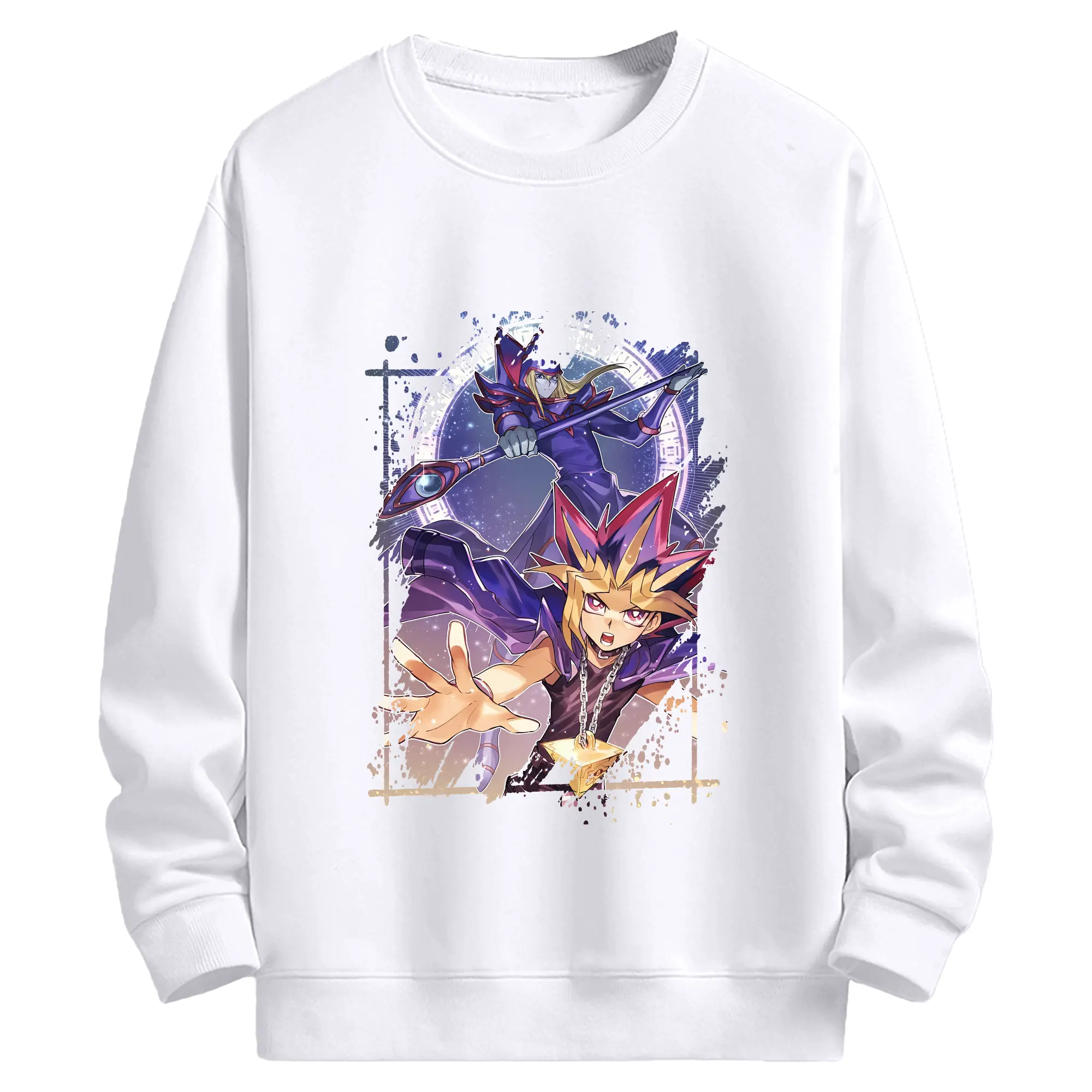 遊☆戯☆王 グッズ,武藤遊戯 - 高品質 クルーネック スウェット ・ コットン59％ ポリエステル41％ ・ ユニセックス 長袖 トレーナー ・ カジュアル デイリー スポーツ 散歩用