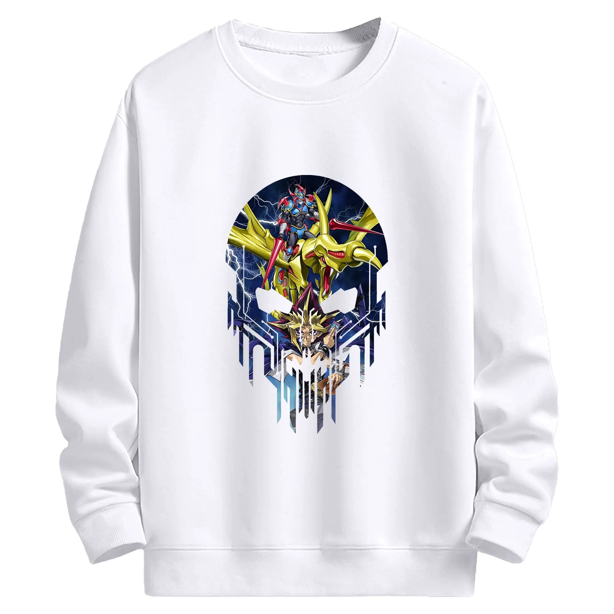 遊☆戯☆王 グッズ,武藤遊戯 - 高品質 クルーネック スウェット ・ コットン59％ ポリエステル41％ ・ ユニセックス 長袖 トレーナー ・ カジュアル デイリー スポーツ 散歩用