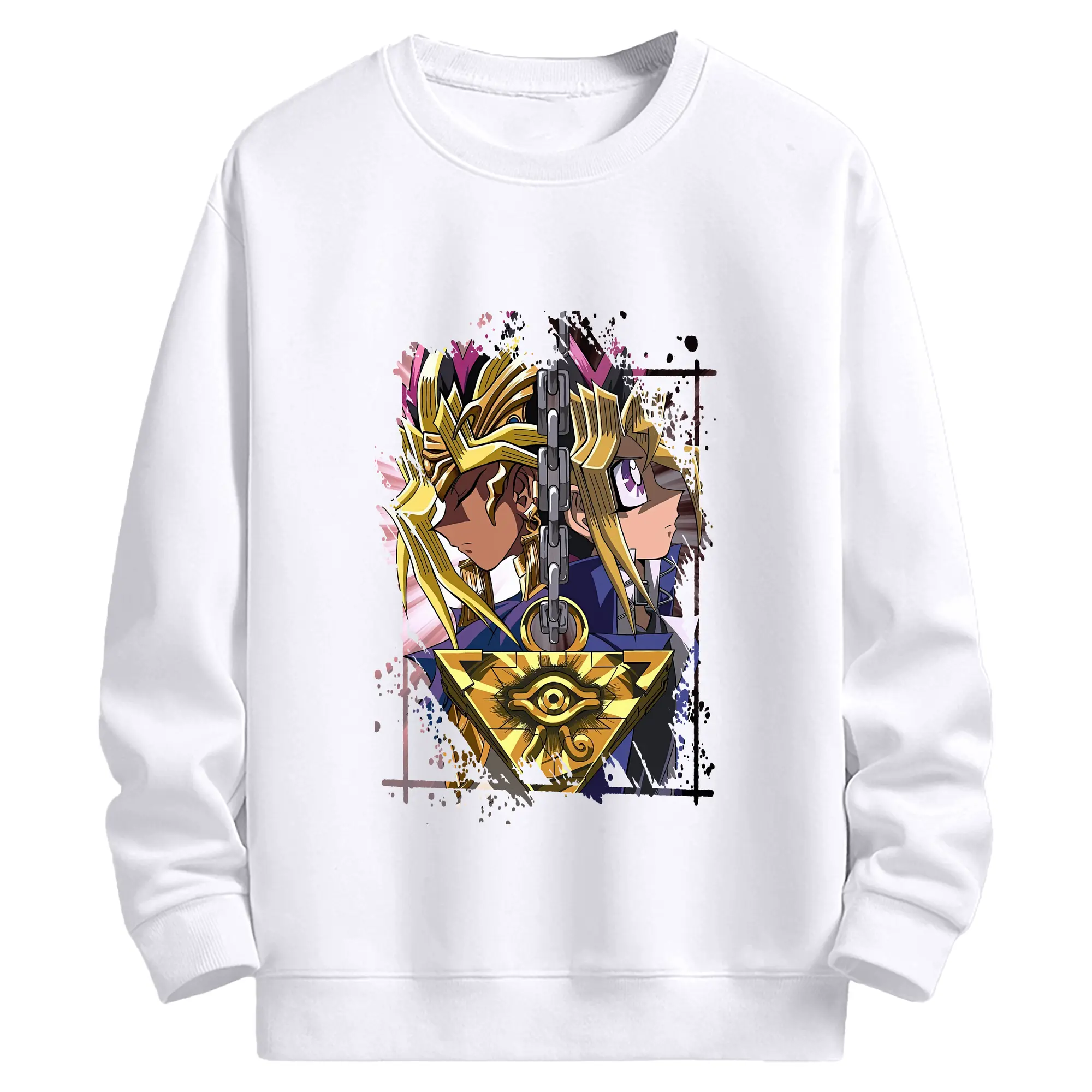 遊☆戯☆王 グッズ,武藤遊戯 - 高品質 クルーネック スウェット ・ コットン59％ ポリエステル41％ ・ ユニセックス 長袖 トレーナー ・ カジュアル デイリー スポーツ 散歩用