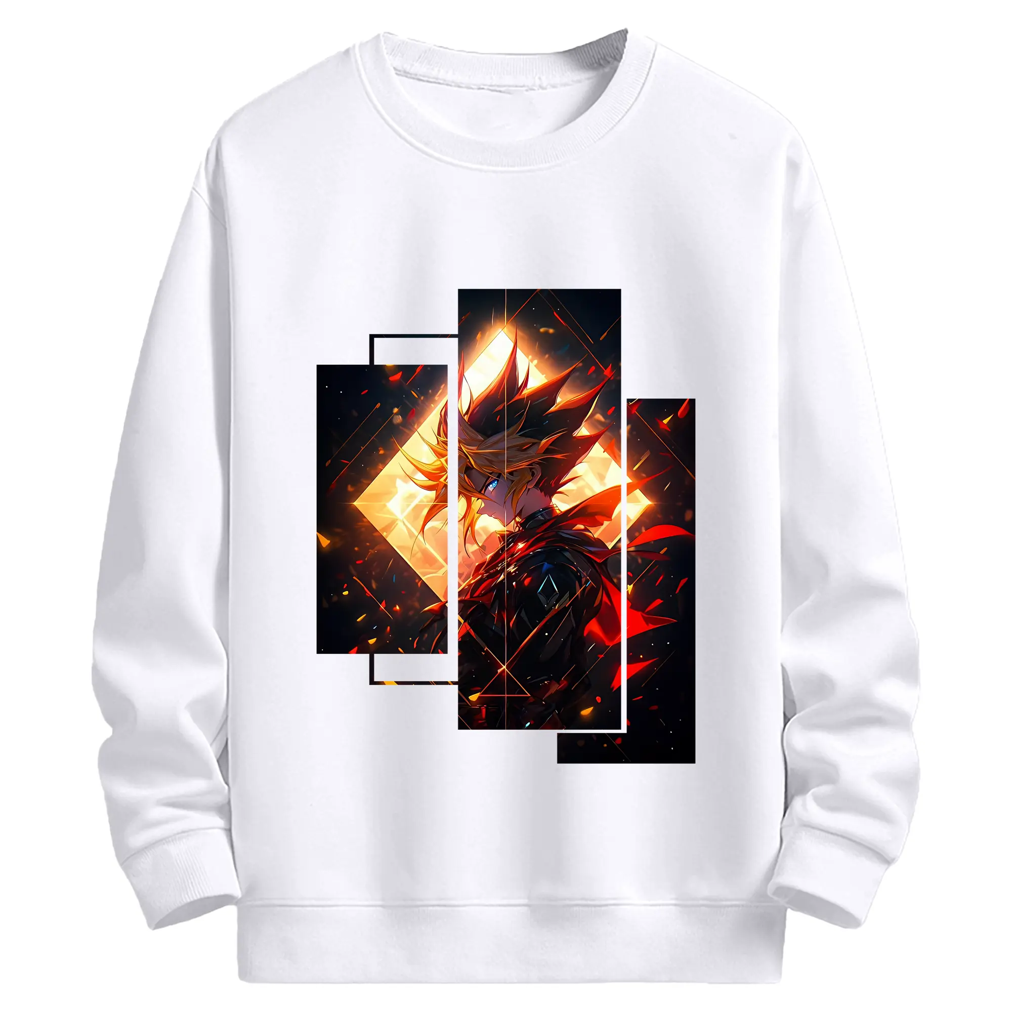 遊☆戯☆王 グッズ,武藤遊戯 - 高品質 クルーネック スウェット ・ コットン59％ ポリエステル41％ ・ ユニセックス 長袖 トレーナー ・ カジュアル デイリー スポーツ 散歩用