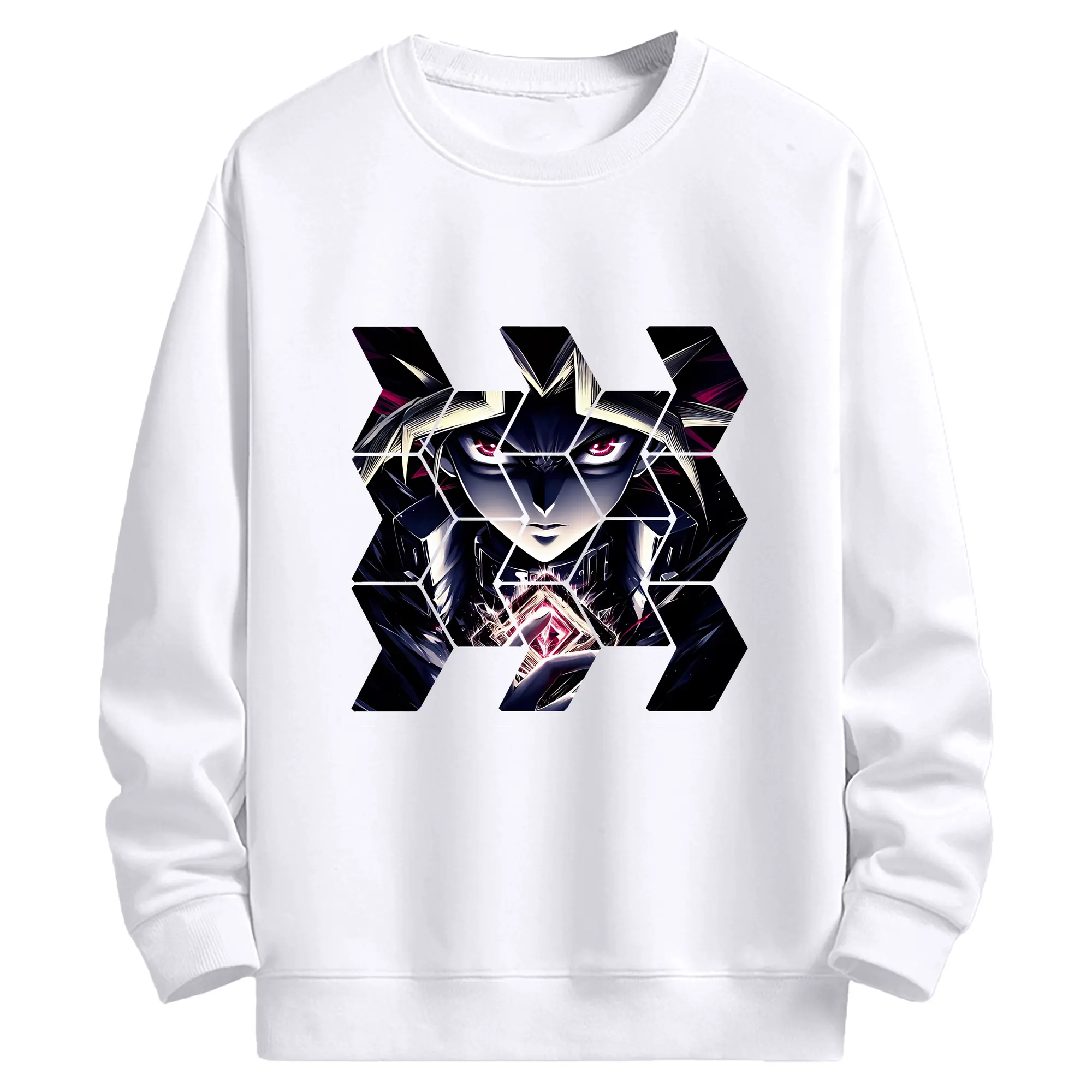 遊☆戯☆王 グッズ,武藤遊戯 - 高品質 クルーネック スウェット ・ コットン59％ ポリエステル41％ ・ ユニセックス 長袖 トレーナー ・ カジュアル デイリー スポーツ 散歩用