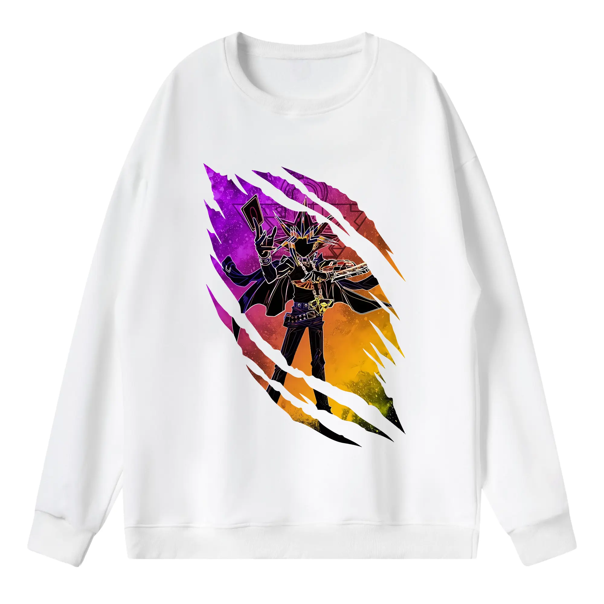 遊☆戯☆王 グッズ,武藤遊戯 - 薄手 クルーネック スウェット 裏毛260g · ポリエステル 春秋向け カジュアル 男女兼用 · トレーナー デイリー スポーツ 散歩に最適