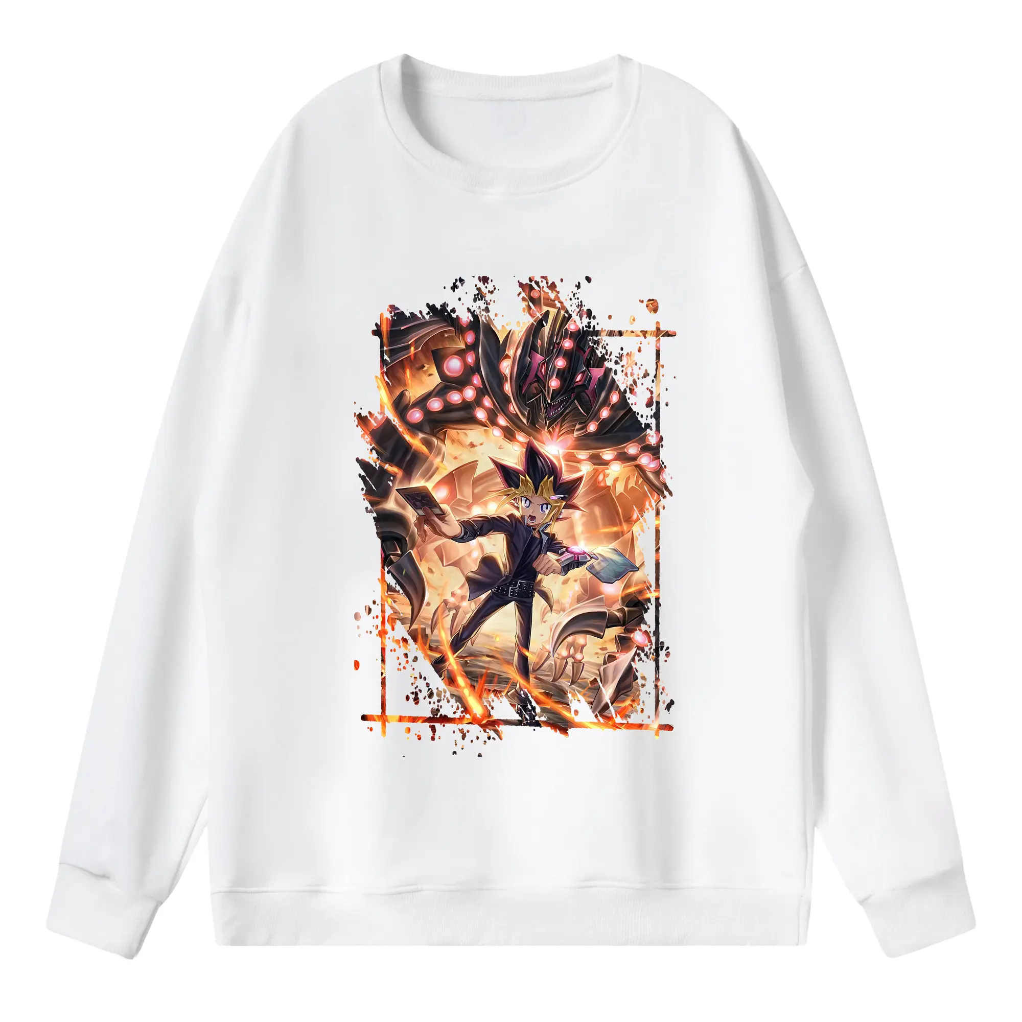 遊☆戯☆王 グッズ,武藤遊戯 - 薄手 クルーネック スウェット 裏毛260g · ポリエステル 春秋向け カジュアル 男女兼用 · トレーナー デイリー スポーツ 散歩に最適