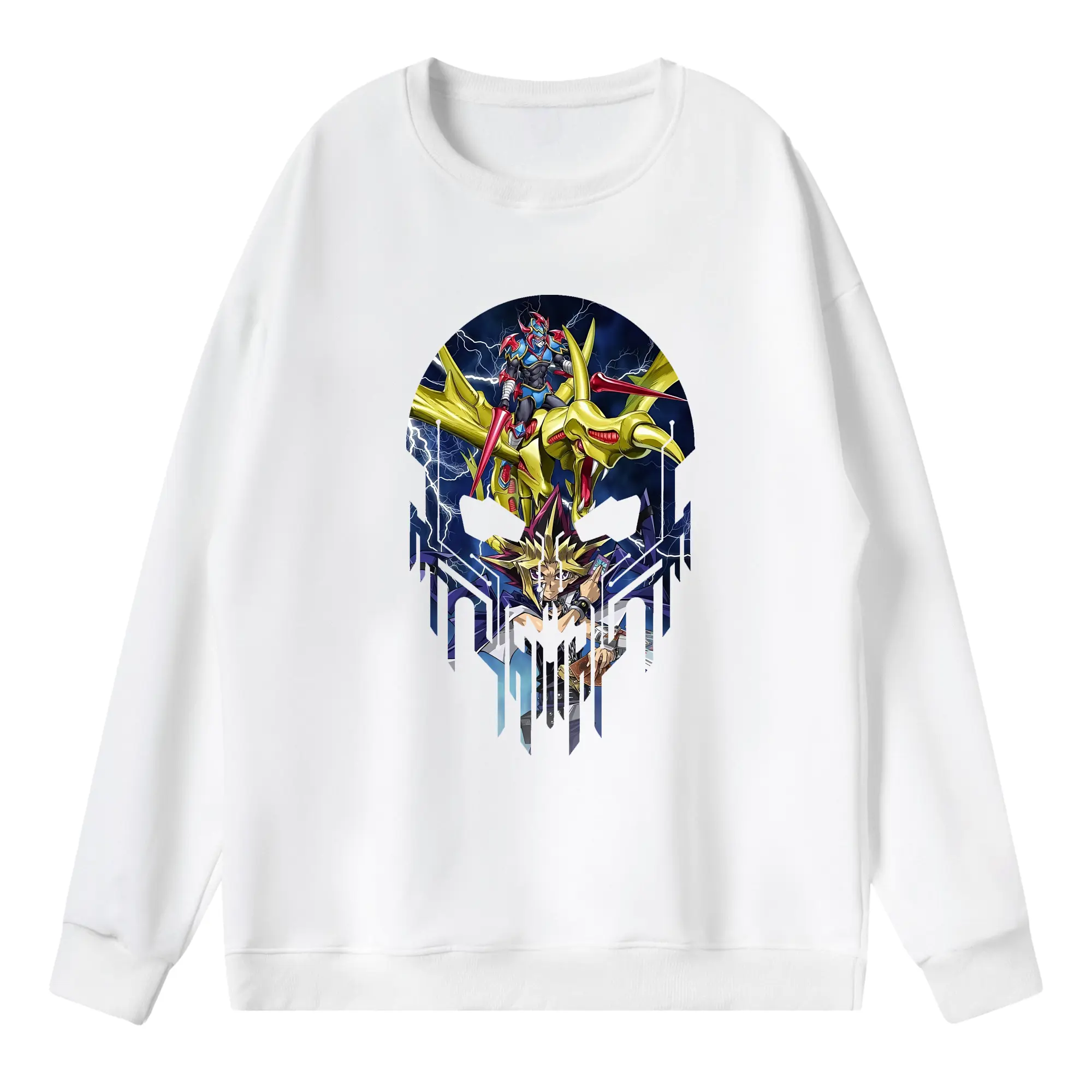 遊☆戯☆王 グッズ,武藤遊戯 - 薄手 クルーネック スウェット 裏毛260g · ポリエステル 春秋向け カジュアル 男女兼用 · トレーナー デイリー スポーツ 散歩に最適