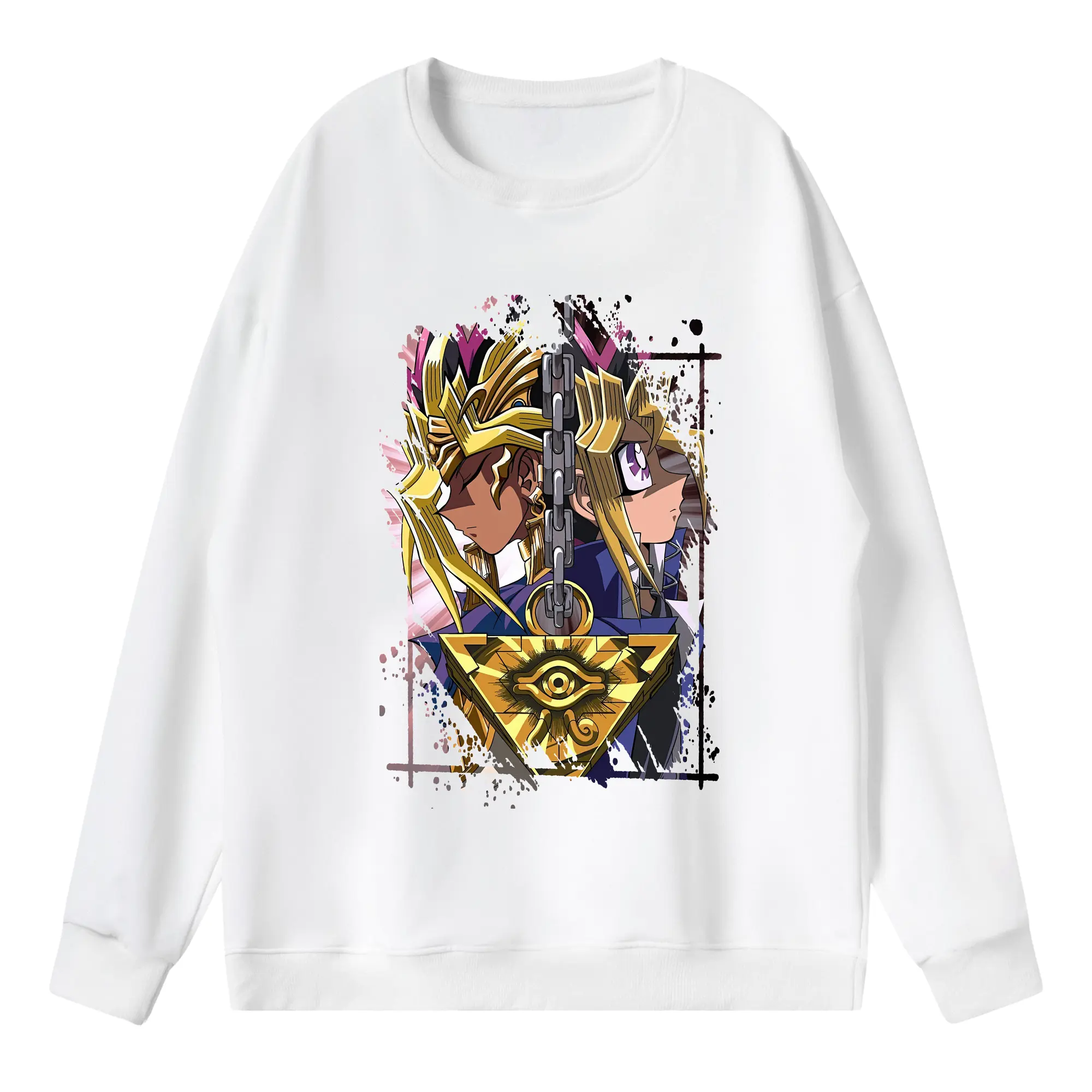 遊☆戯☆王 グッズ,武藤遊戯 - 薄手 クルーネック スウェット 裏毛260g · ポリエステル 春秋向け カジュアル 男女兼用 · トレーナー デイリー スポーツ 散歩に最適