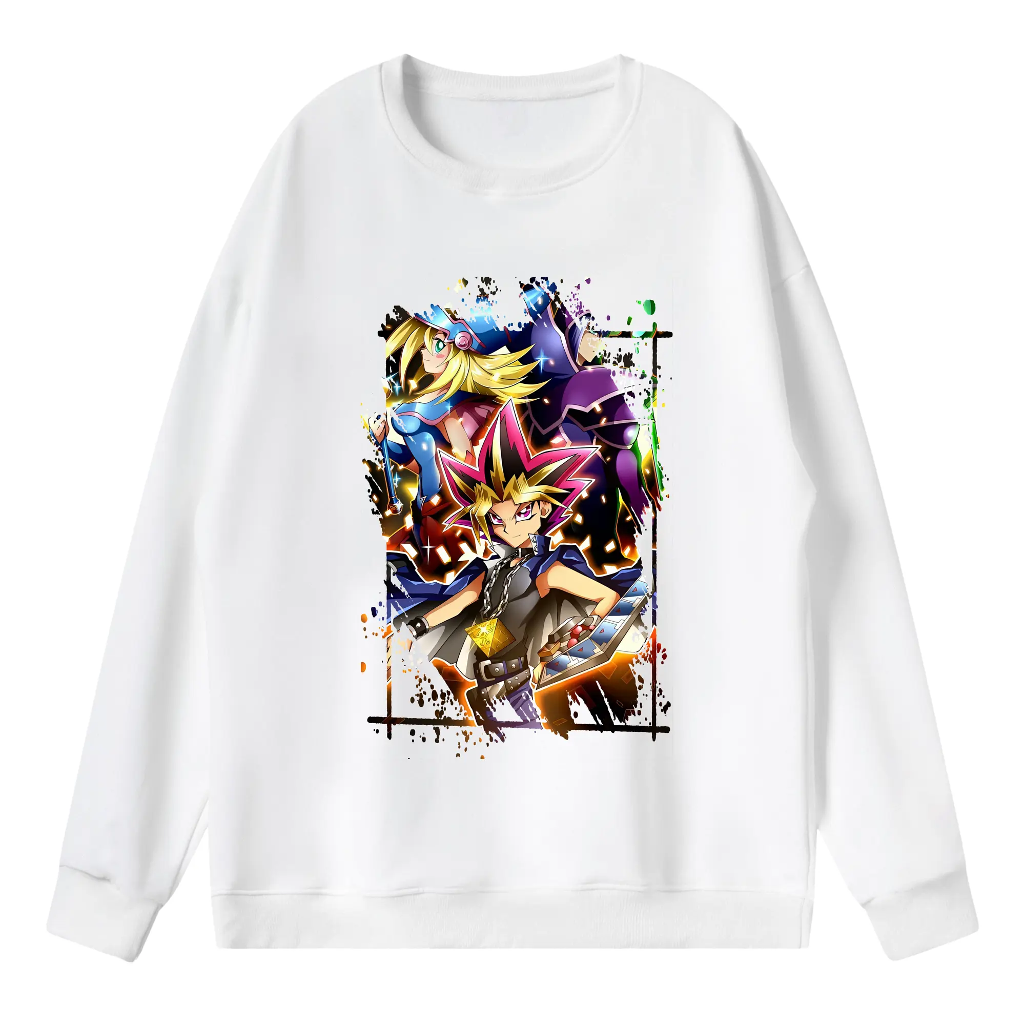 遊☆戯☆王 グッズ,武藤遊戯 - 薄手 クルーネック スウェット 裏毛260g · ポリエステル 春秋向け カジュアル 男女兼用 · トレーナー デイリー スポーツ 散歩に最適