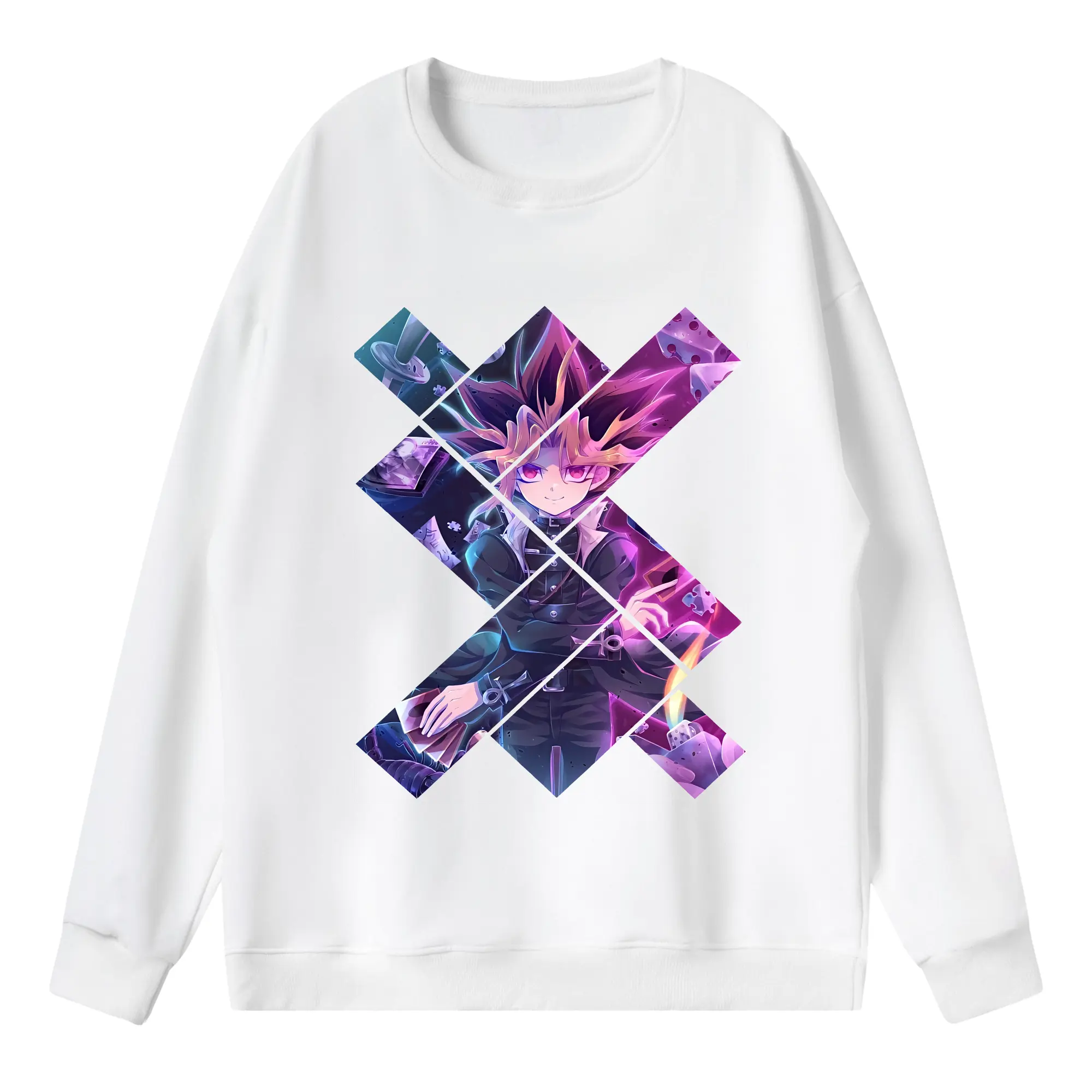 遊☆戯☆王 グッズ,武藤遊戯 - 薄手 クルーネック スウェット 裏毛260g · ポリエステル 春秋向け カジュアル 男女兼用 · トレーナー デイリー スポーツ 散歩に最適