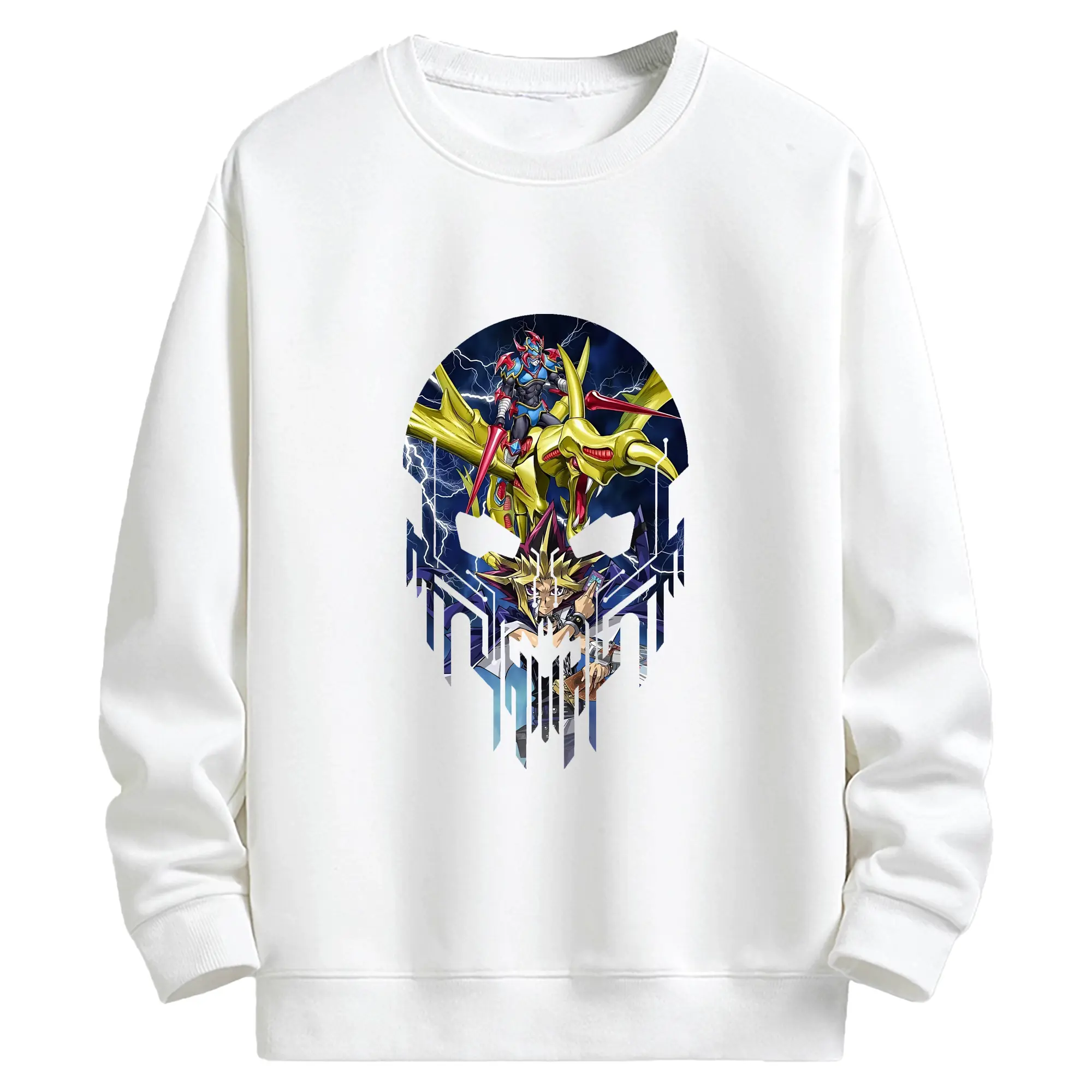 遊☆戯☆王 グッズ,武藤遊戯 - キッズ クルーネックスウェットシャツ ・ フロントプリント ・ 綿80％ ポリエステル20％ ・ 快適 通学 スポーツ 日常使い お散歩用