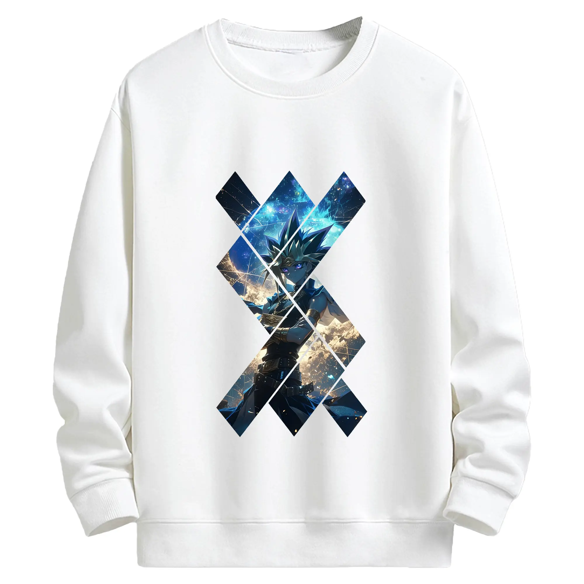 遊☆戯☆王 グッズ,武藤遊戯 - キッズ クルーネックスウェットシャツ ・ フロントプリント ・ 綿80％ ポリエステル20％ ・ 快適 通学 スポーツ 日常使い お散歩用