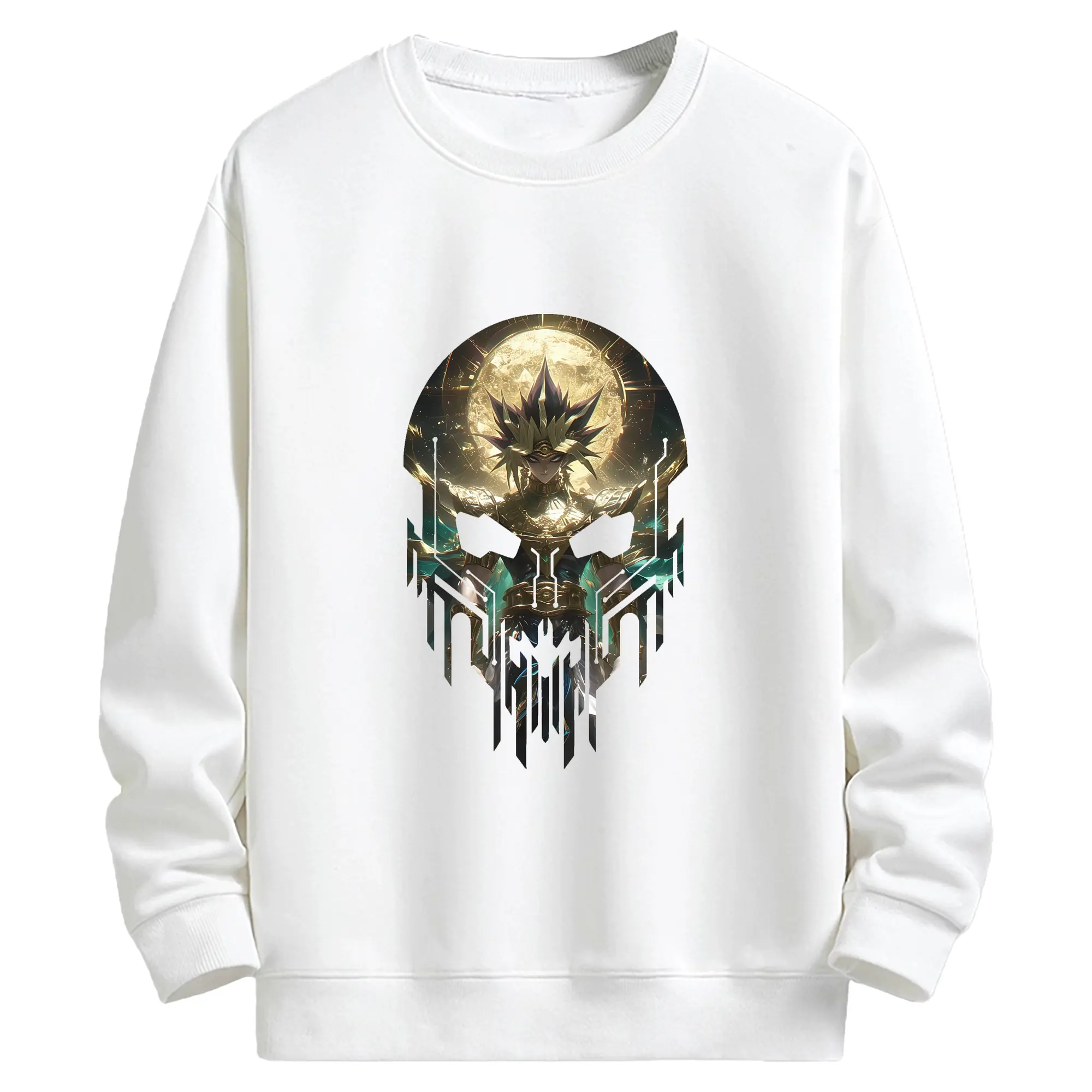 遊☆戯☆王 グッズ,武藤遊戯 - キッズ クルーネックスウェットシャツ ・ フロントプリント ・ 綿80％ ポリエステル20％ ・ 快適 通学 スポーツ 日常使い お散歩用