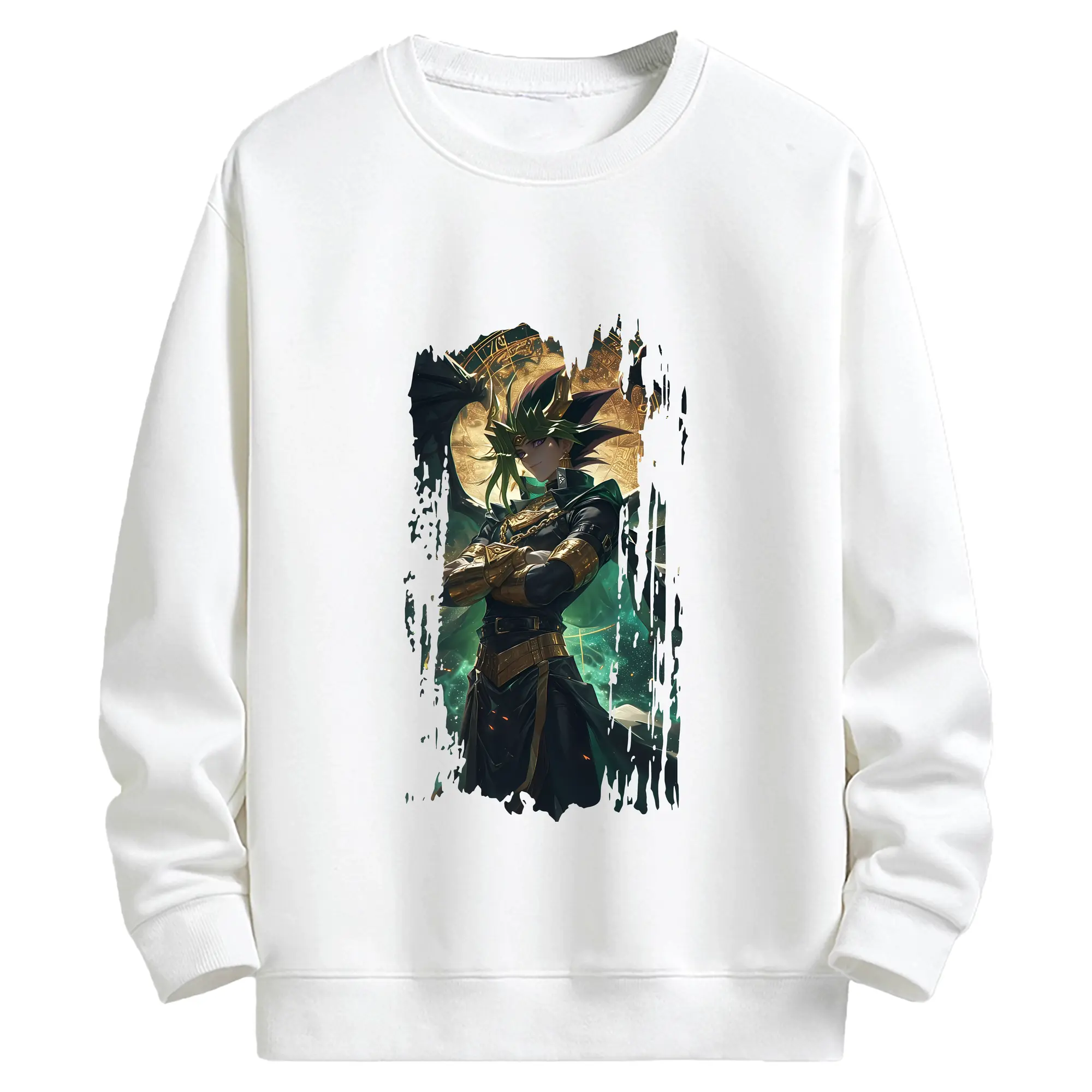 遊☆戯☆王 グッズ,武藤遊戯 - キッズ クルーネックスウェットシャツ ・ フロントプリント ・ 綿80％ ポリエステル20％ ・ 快適 通学 スポーツ 日常使い お散歩用