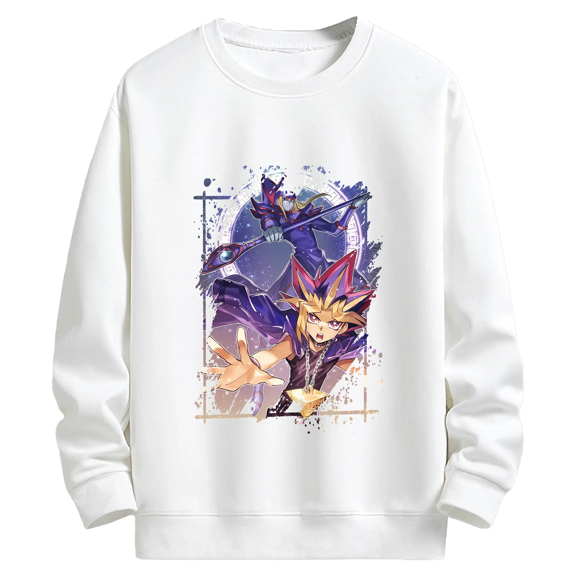 遊☆戯☆王 グッズ,武藤遊戯 - キッズ クルーネックスウェットシャツ ・ フロントプリント ・ 綿80％ ポリエステル20％ ・ 快適 通学 スポーツ 日常使い お散歩用