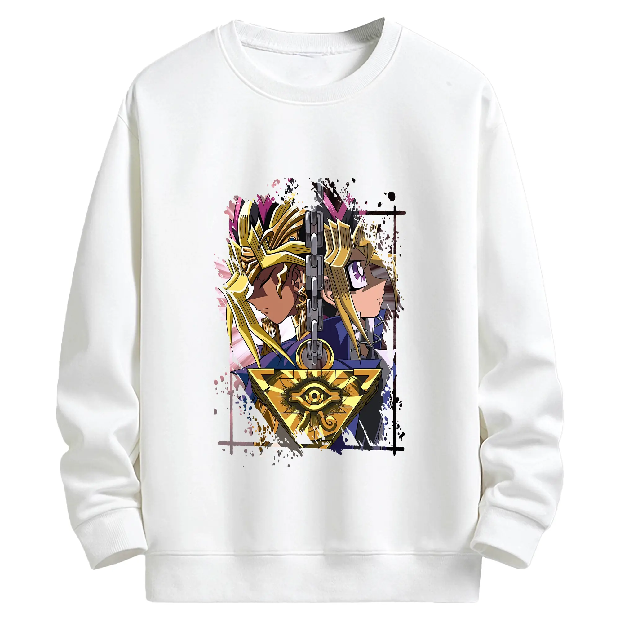 遊☆戯☆王 グッズ,武藤遊戯 - キッズ クルーネックスウェットシャツ ・ フロントプリント ・ 綿80％ ポリエステル20％ ・ 快適 通学 スポーツ 日常使い お散歩用