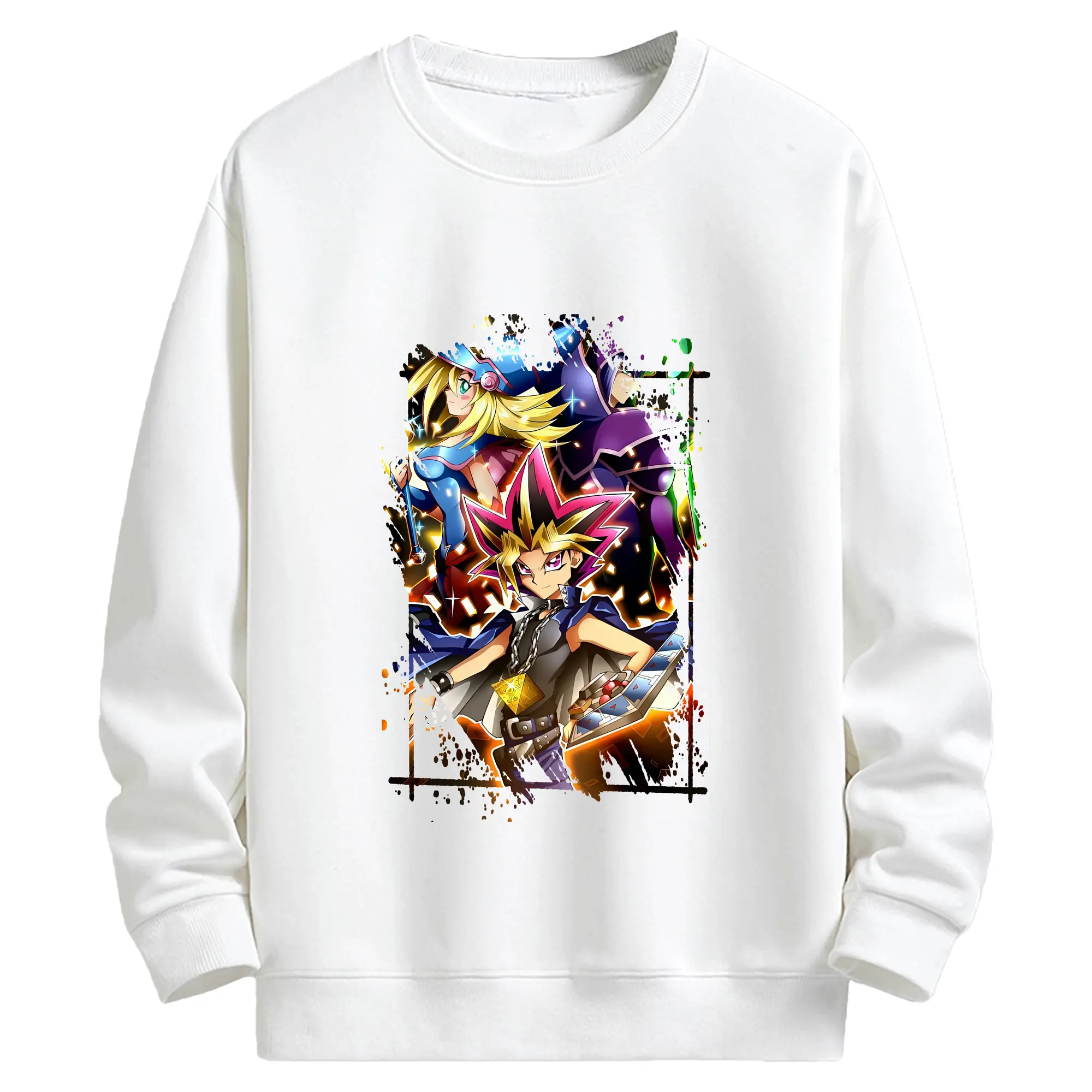 遊☆戯☆王 グッズ,武藤遊戯 - キッズ クルーネックスウェットシャツ ・ フロントプリント ・ 綿80％ ポリエステル20％ ・ 快適 通学 スポーツ 日常使い お散歩用