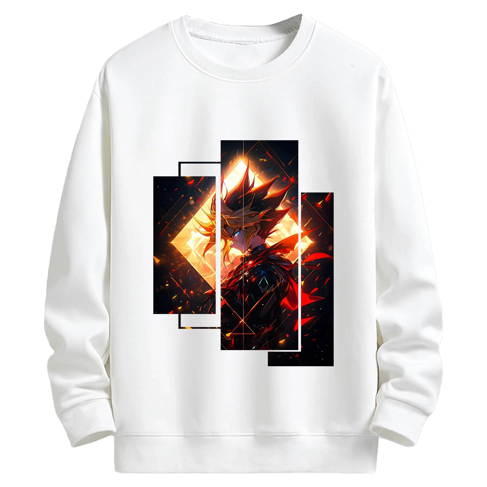 遊☆戯☆王 グッズ,武藤遊戯 - キッズ クルーネックスウェットシャツ ・ フロントプリント ・ 綿80％ ポリエステル20％ ・ 快適 通学 スポーツ 日常使い お散歩用