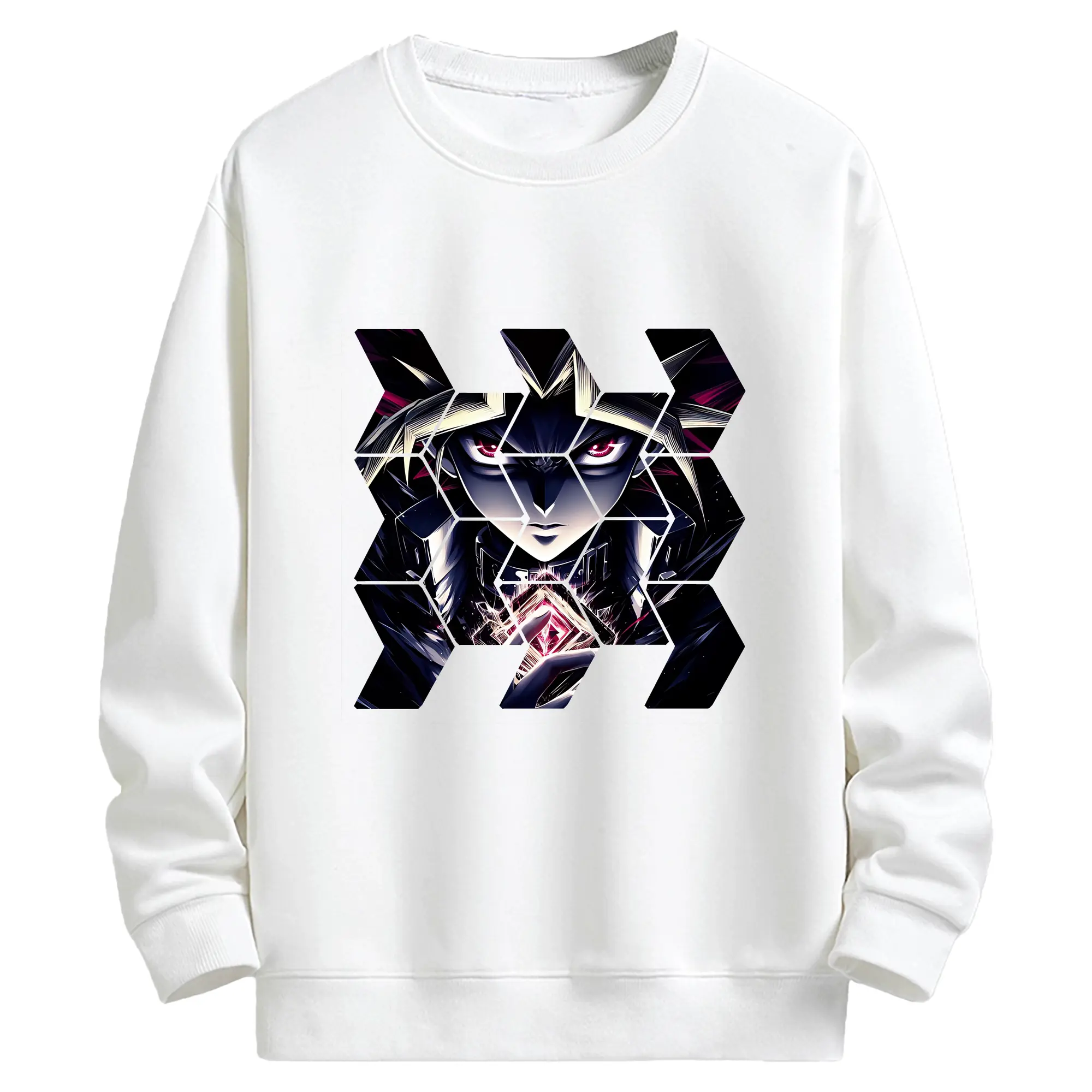 遊☆戯☆王 グッズ,武藤遊戯 - キッズ クルーネックスウェットシャツ ・ フロントプリント ・ 綿80％ ポリエステル20％ ・ 快適 通学 スポーツ 日常使い お散歩用