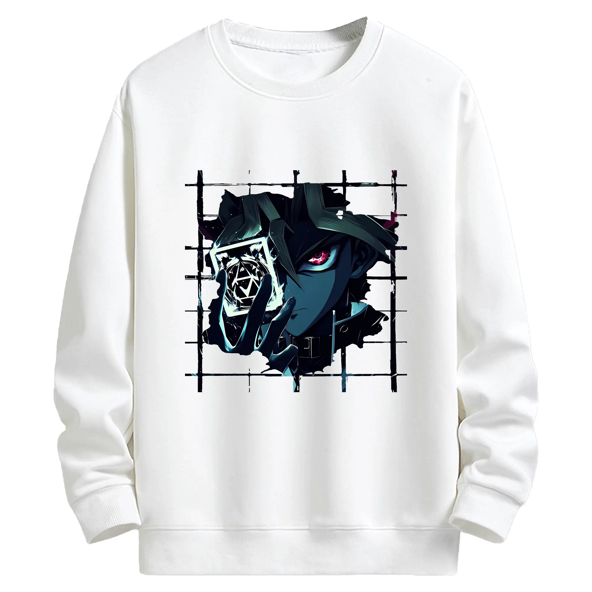 遊☆戯☆王 グッズ,武藤遊戯 - キッズ クルーネックスウェットシャツ ・ フロントプリント ・ 綿80％ ポリエステル20％ ・ 快適 通学 スポーツ 日常使い お散歩用