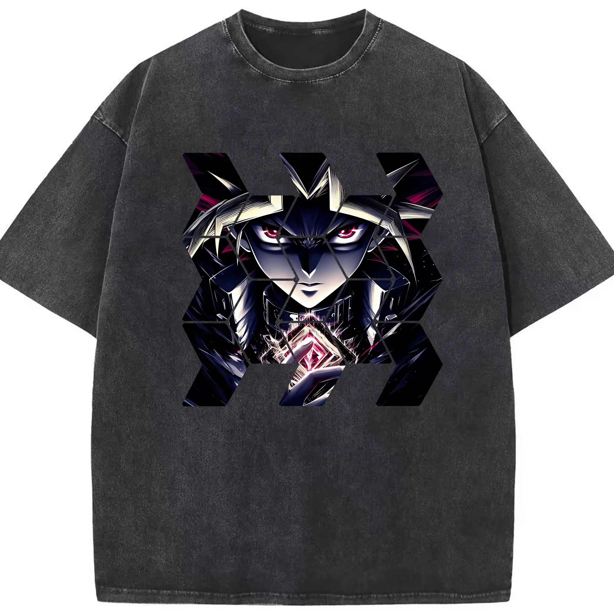 遊☆戯☆王 グッズ,武藤遊戯 - 綿100％ ヴィンテージ風 半袖Tシャツ ・ フロントプリント ・ 柔らか肌触り ・ 通気性 快適 ・ スポーツ カジュアル 外出用