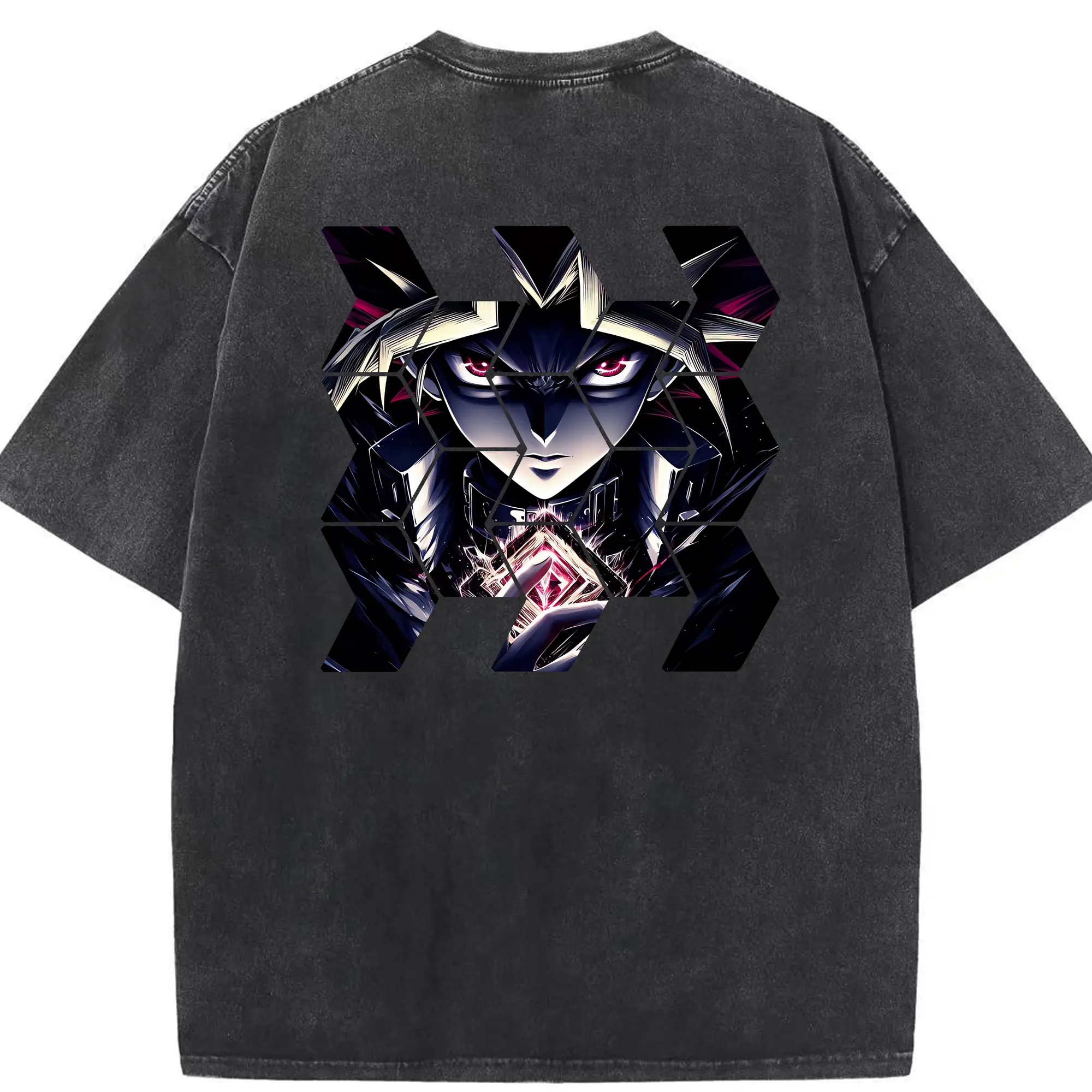 遊☆戯☆王 グッズ,武藤遊戯 - 綿100％ ヴィンテージ風 半袖Tシャツ ・ 背面プリント ・ 柔らか肌触り ・ 通気性 快適 ・ スポーツ カジュアル 外出用