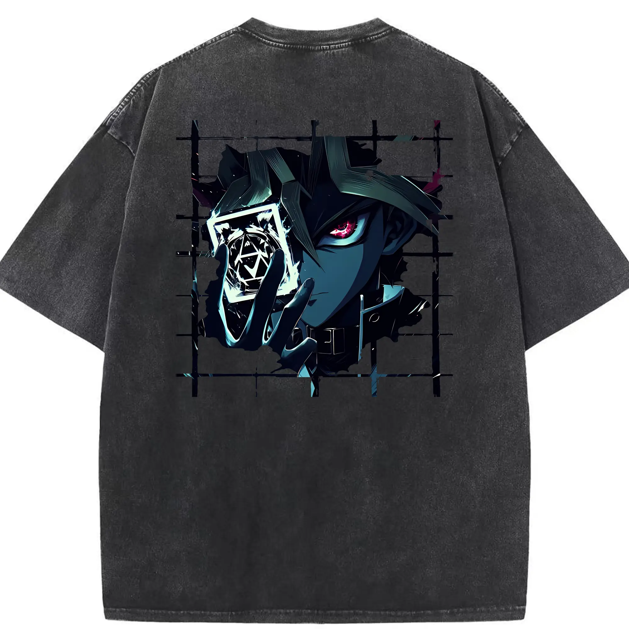 遊☆戯☆王 グッズ,武藤遊戯 - 綿100％ ヴィンテージ風 半袖Tシャツ ・ 背面プリント ・ 柔らか肌触り ・ 通気性 快適 ・ スポーツ カジュアル 外出用