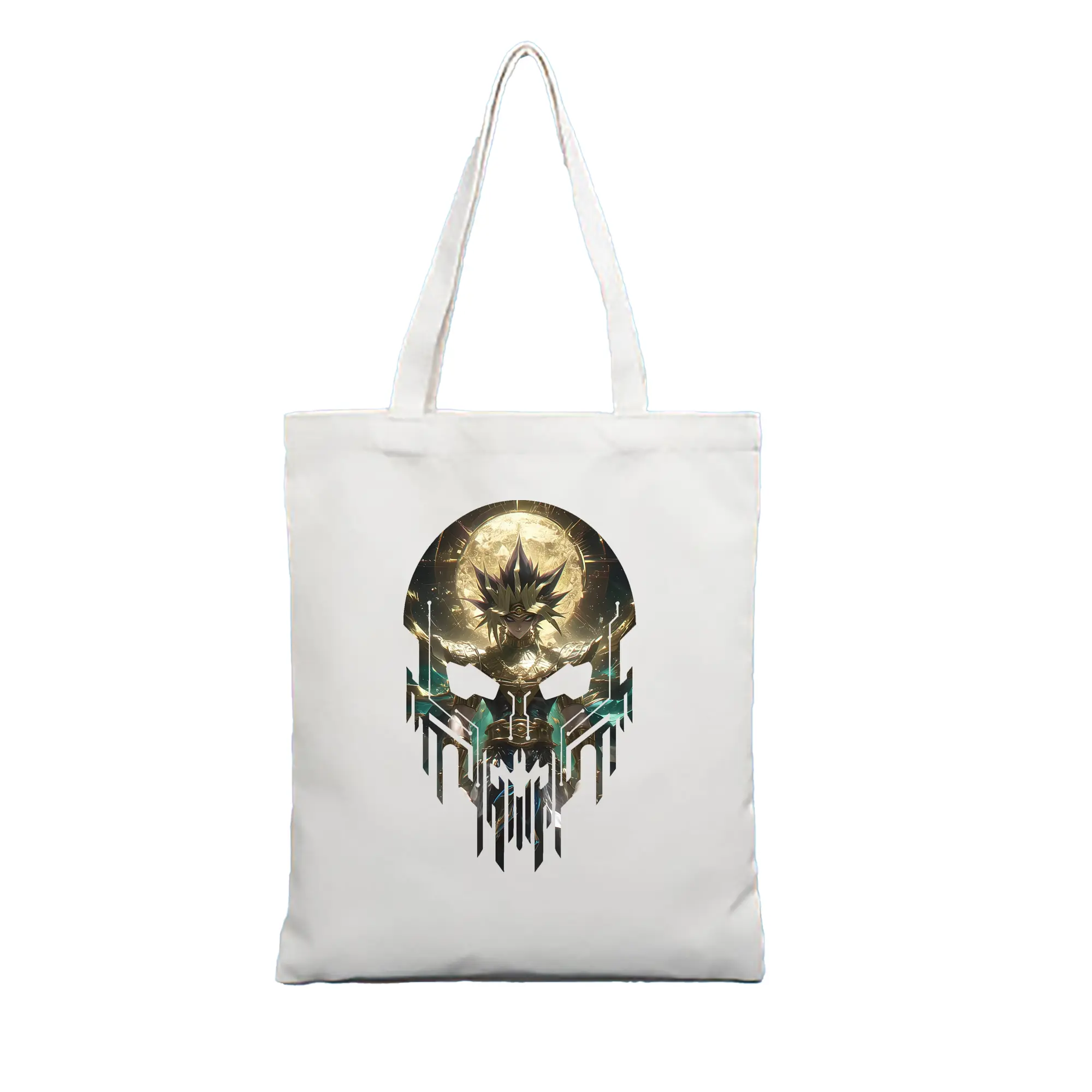 遊☆戯☆王 グッズ,武藤遊戯 - 縦型キャンバス手提げバッグ（トートバッグ） ・ キャンバス素材 ・ ショッピング用 ・ 軽量 丈夫 お手入れ簡単