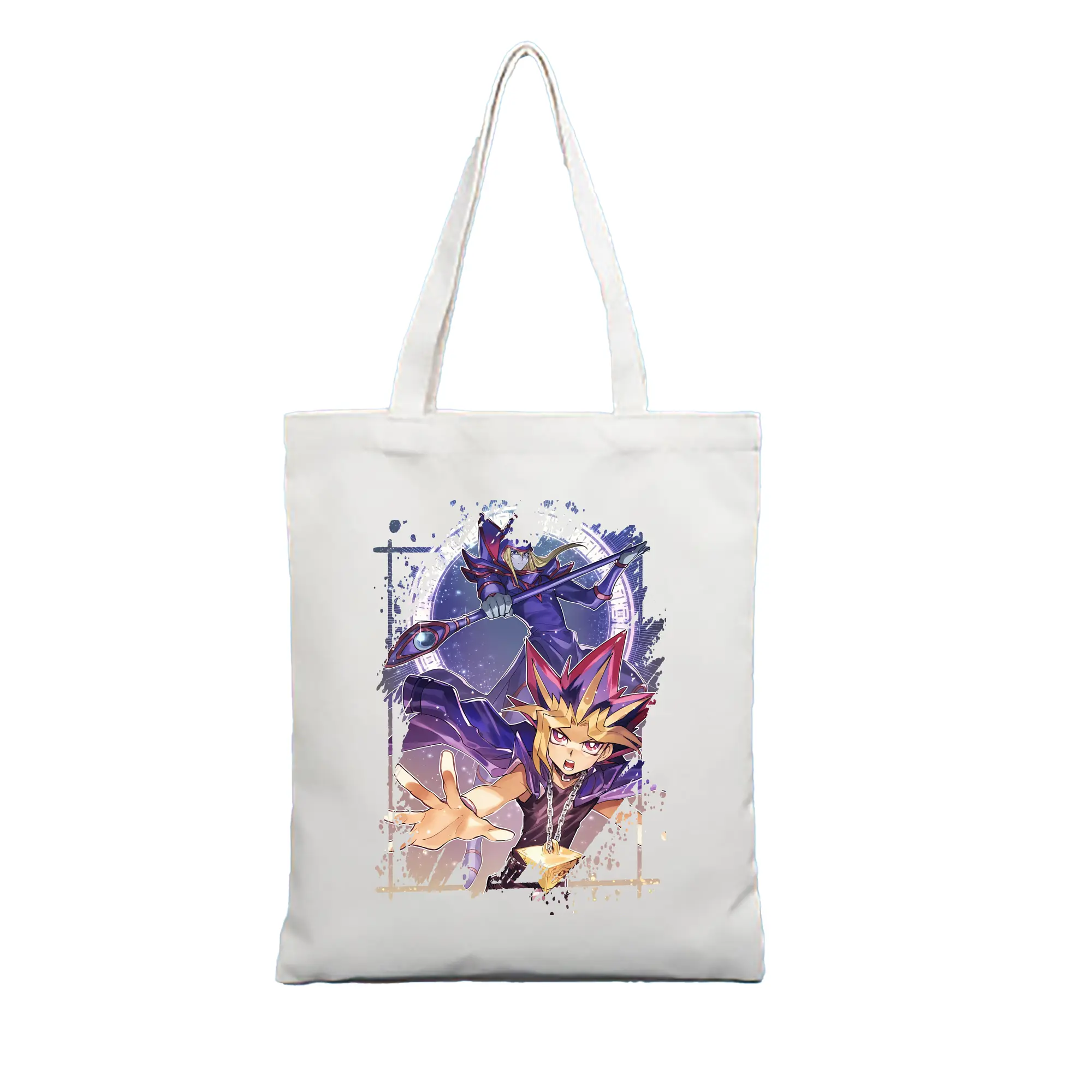 遊☆戯☆王 グッズ,武藤遊戯 - 縦型キャンバス手提げバッグ（トートバッグ） ・ キャンバス素材 ・ ショッピング用 ・ 軽量 丈夫 お手入れ簡単