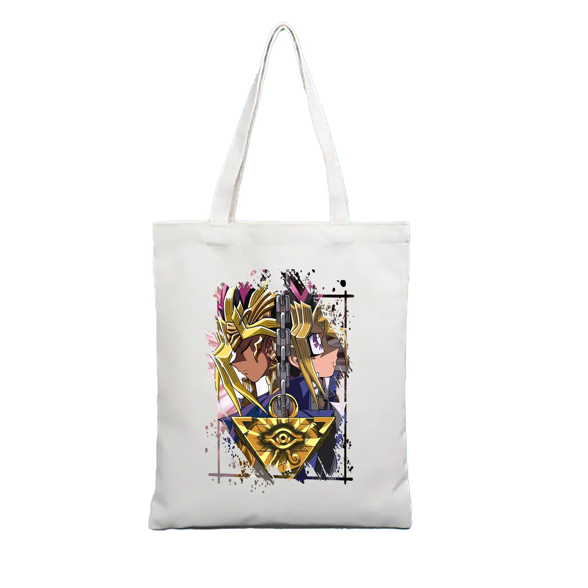 遊☆戯☆王 グッズ,武藤遊戯 - 縦型キャンバス手提げバッグ（トートバッグ） ・ キャンバス素材 ・ ショッピング用 ・ 軽量 丈夫 お手入れ簡単