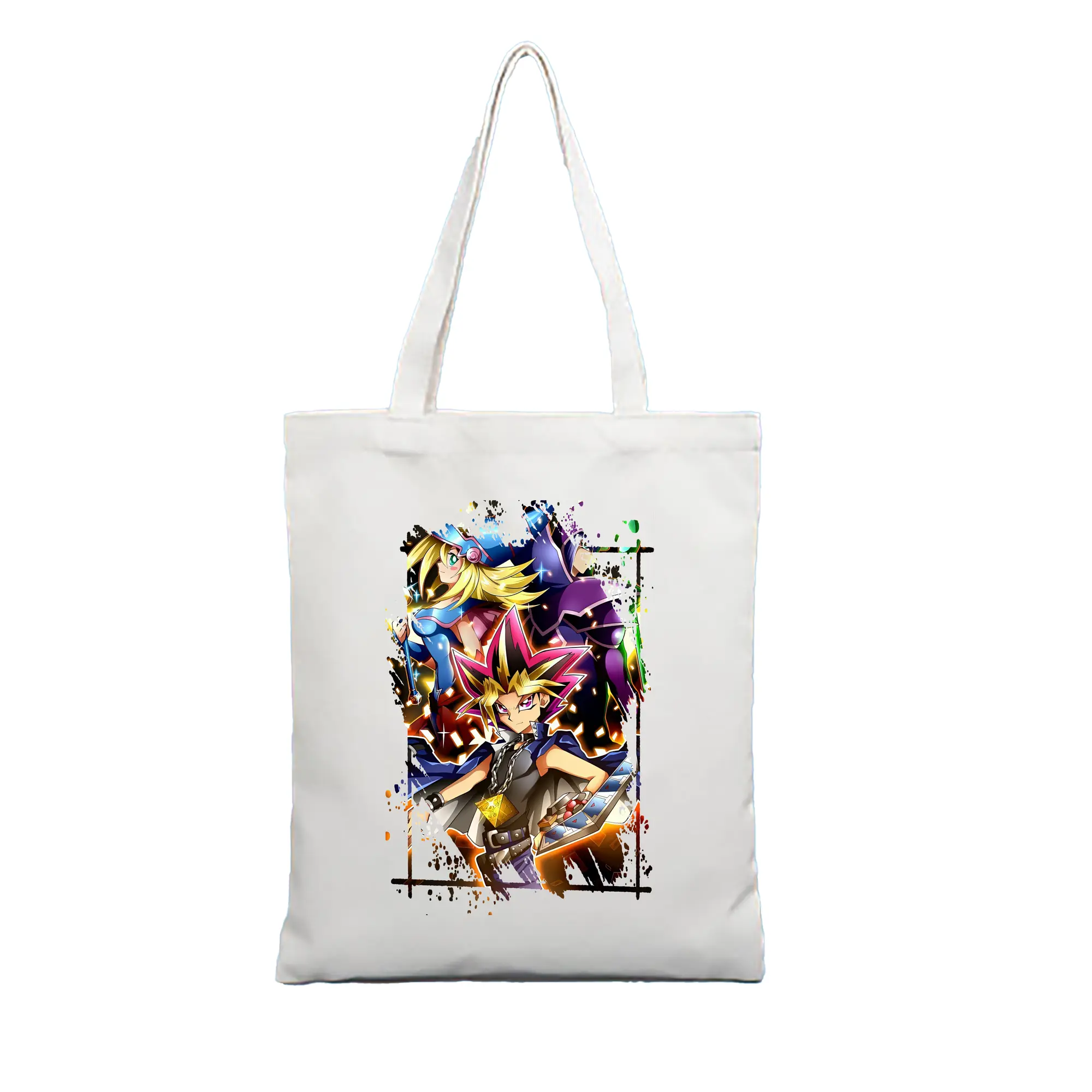 遊☆戯☆王 グッズ,武藤遊戯 - 縦型キャンバス手提げバッグ（トートバッグ） ・ キャンバス素材 ・ ショッピング用 ・ 軽量 丈夫 お手入れ簡単