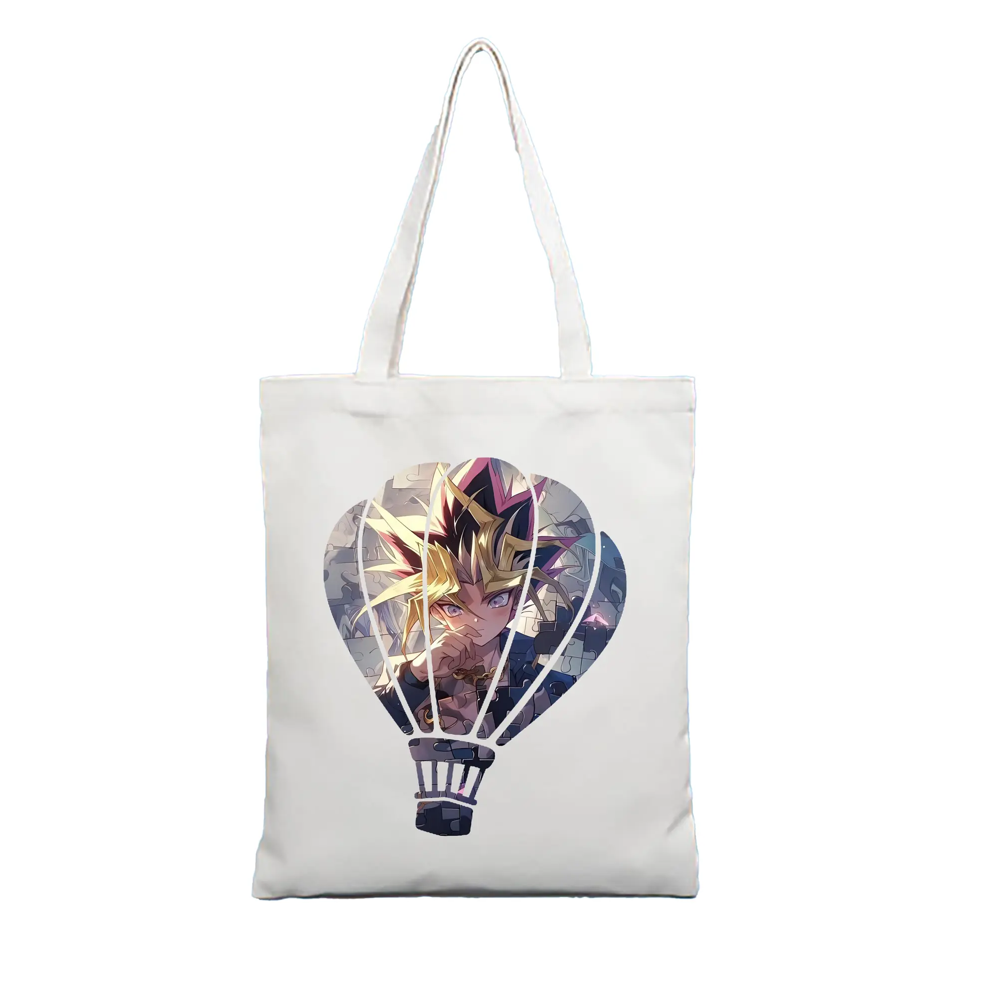 遊☆戯☆王 グッズ,武藤遊戯 - 縦型キャンバス手提げバッグ（トートバッグ） ・ キャンバス素材 ・ ショッピング用 ・ 軽量 丈夫 お手入れ簡単